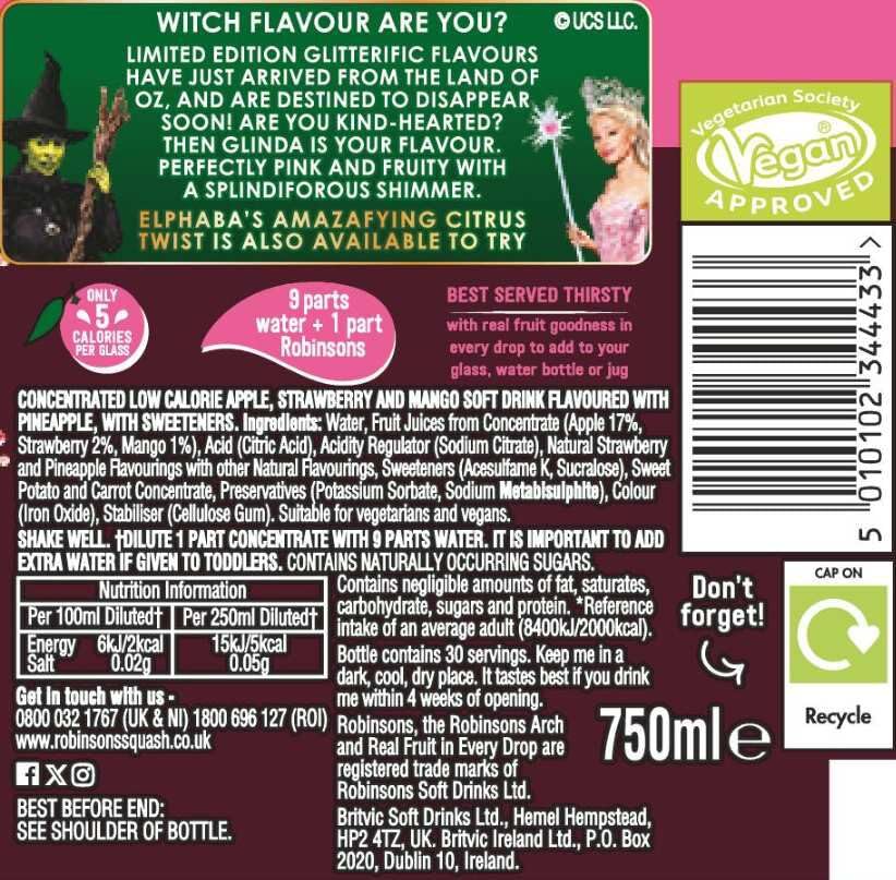 Robinsons Wicked Glinda Double Strength Outstandiful Berry No Added Sugar 750ml 4
