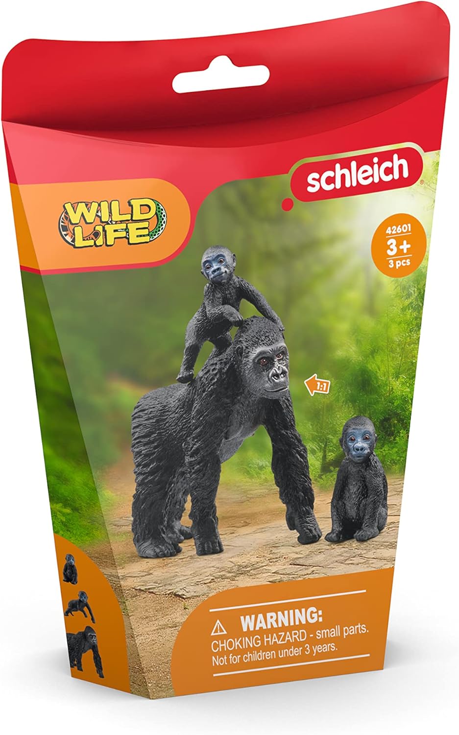 SCHLEICH Gorilla Family Wildlife Playset - 3-Piece Animal Figurine for Kids 3-8 Years 7