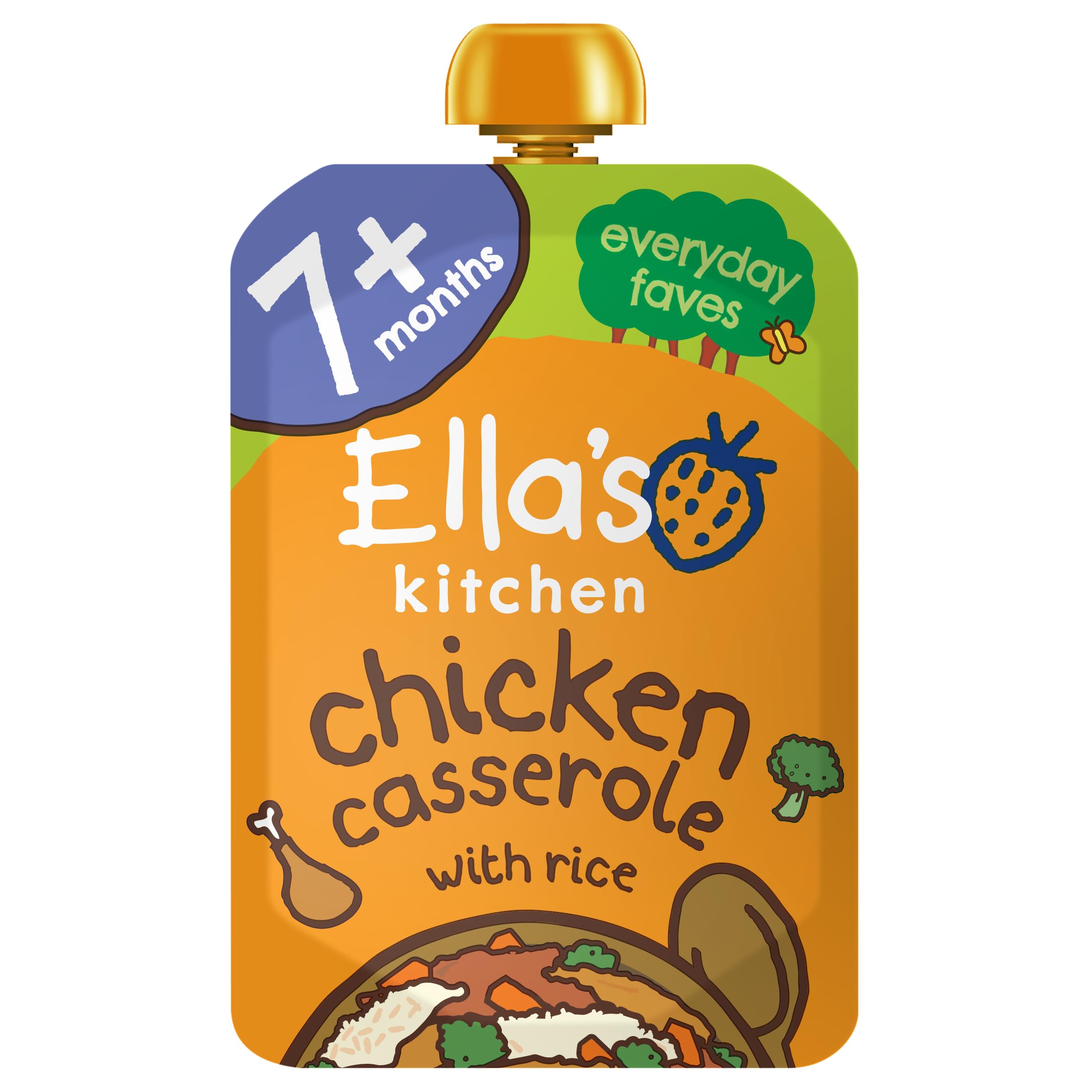Ella's Kitchen Organic Chick-Chick Chicken Casserole with Rice - From 7 Months, 130g Pouch