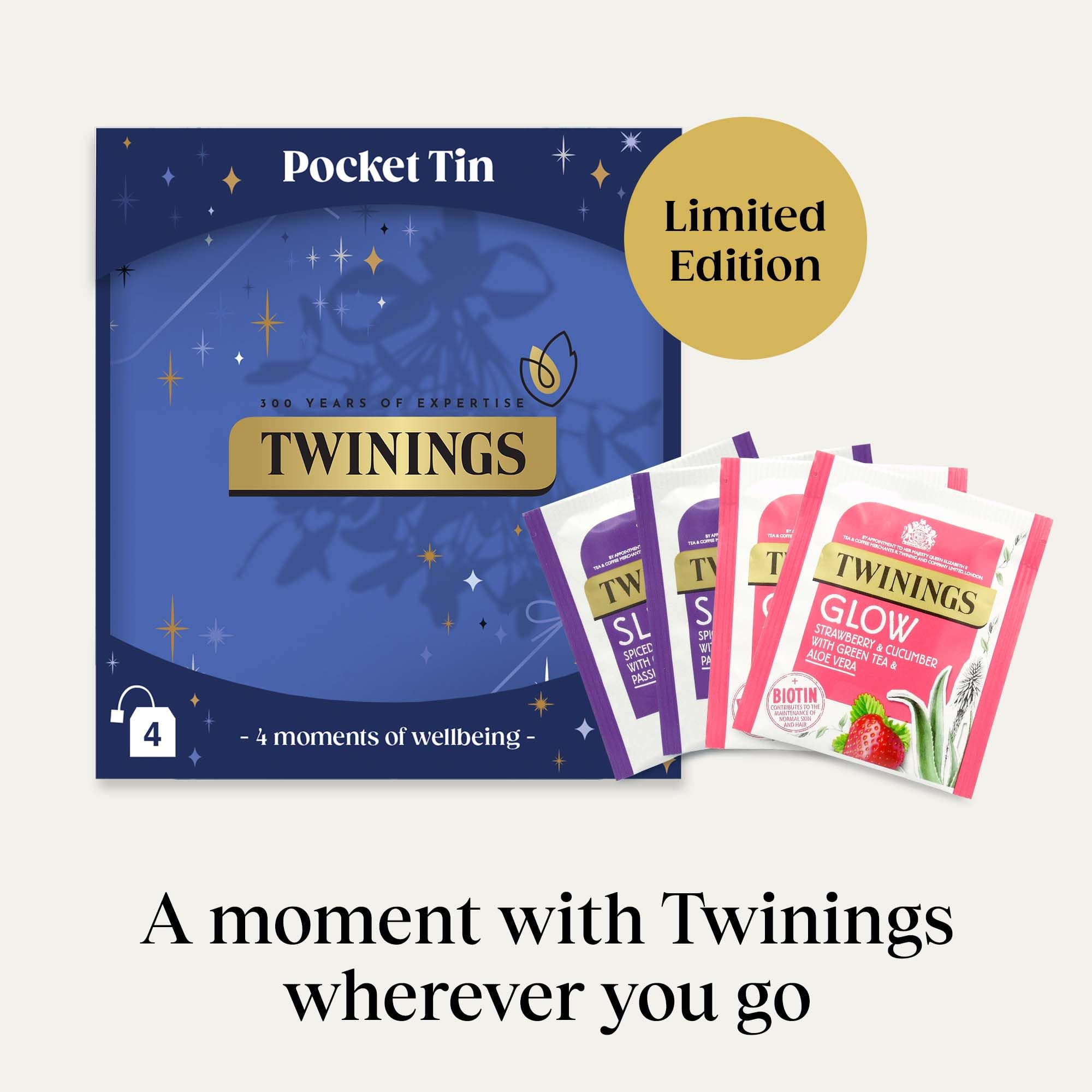 Twinings Festive Limited Edition Pocket Tea Tin with Superblends Sleep & Glow 4