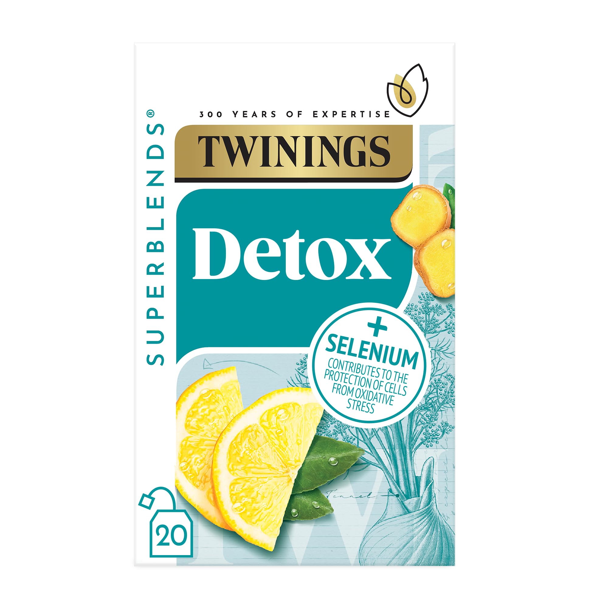 Twinings Detox Lemon Ginger & Burdock Root Herbal Tea Infusion
