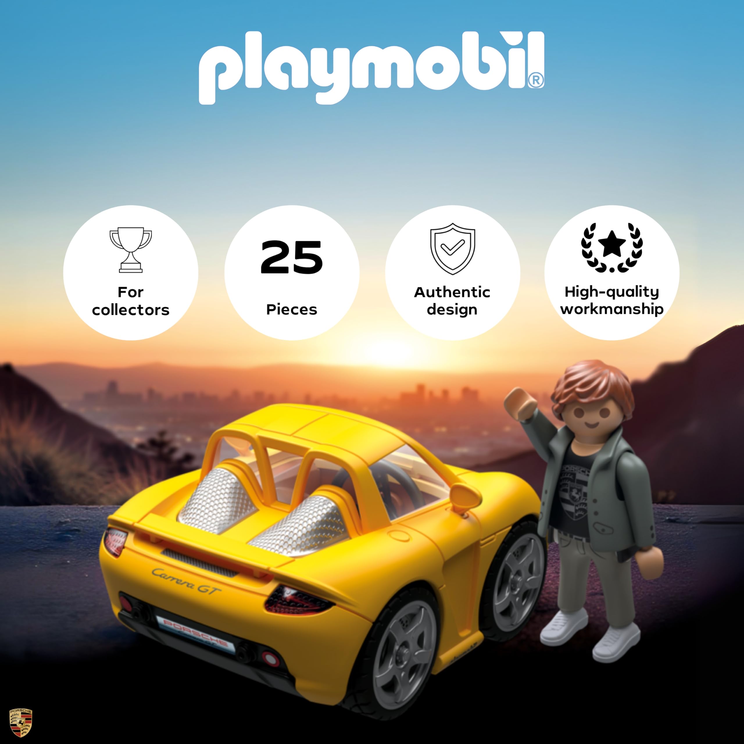 Playmobil Porsche Carrera GT - Model Car with Driver Figure for Kids 4+ 8