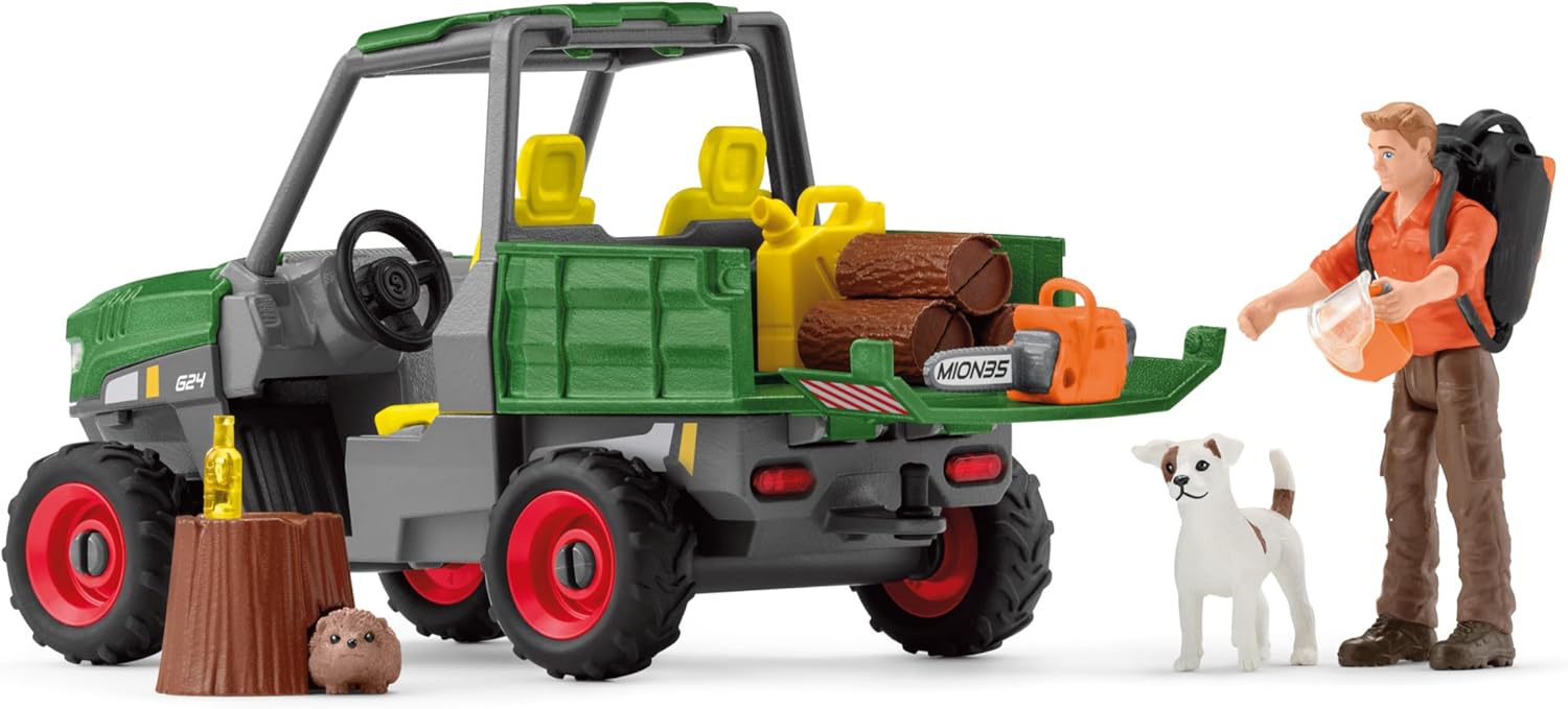 schleich 42659 FARM WORLD Working in the Forest Playset - Action Figures & Vehicles for Ages 3+ 6