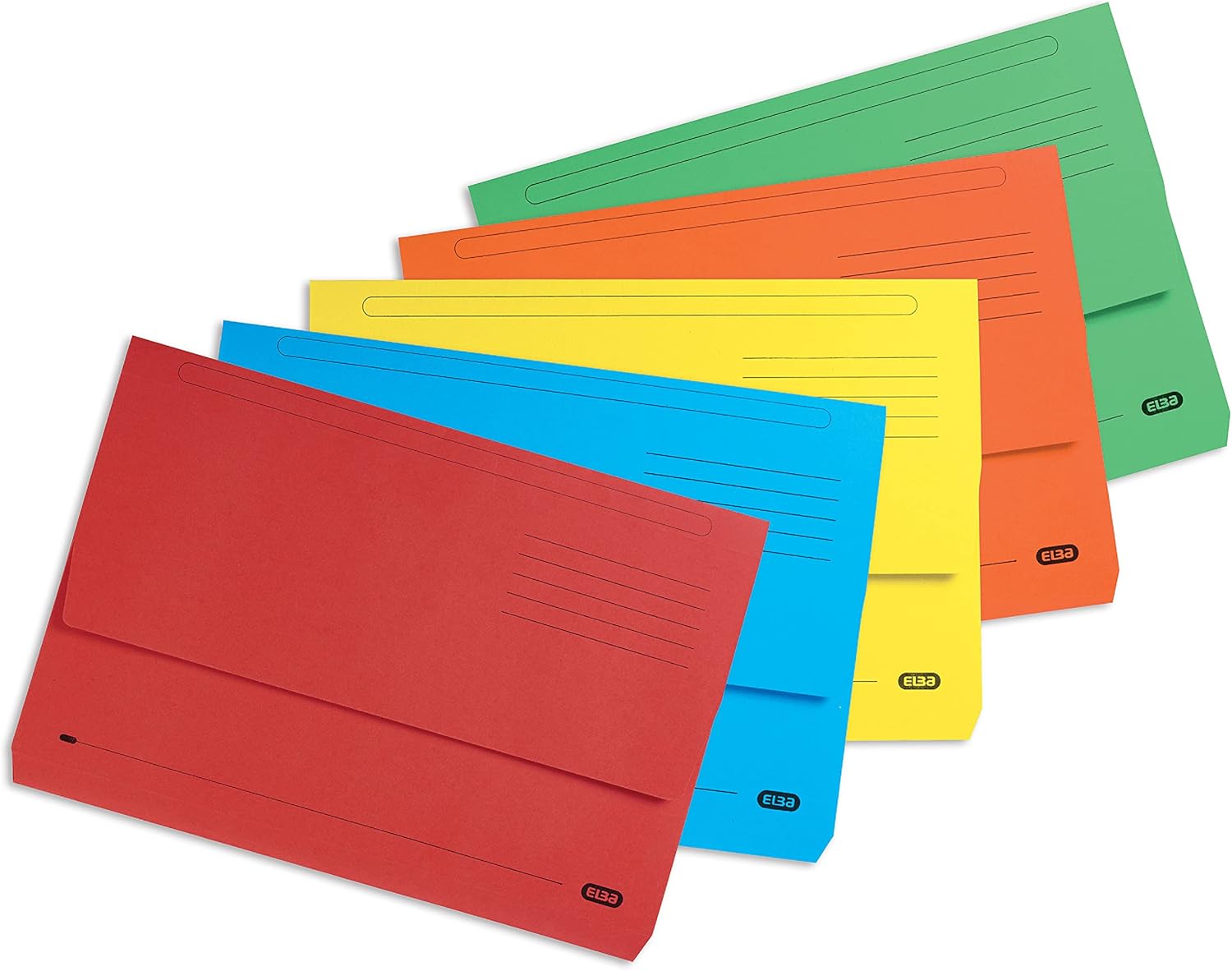 Elba Foolscap Document Wallet, Assorted Colours, Pack of 10 Folders