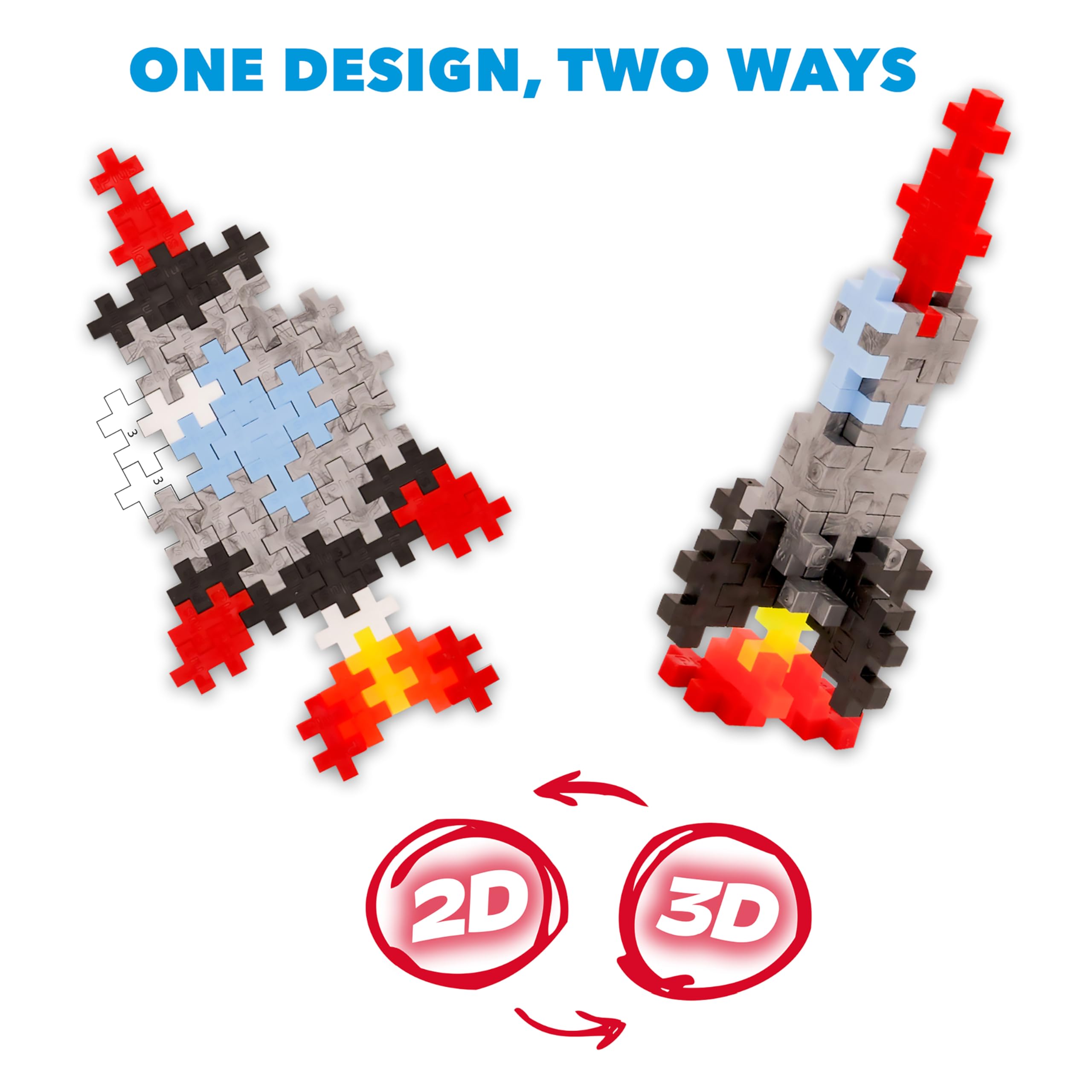 PLUS PLUS Puzzle by Number Activity Pad - 125-Piece Travel Building Set for Kids 5+ 7