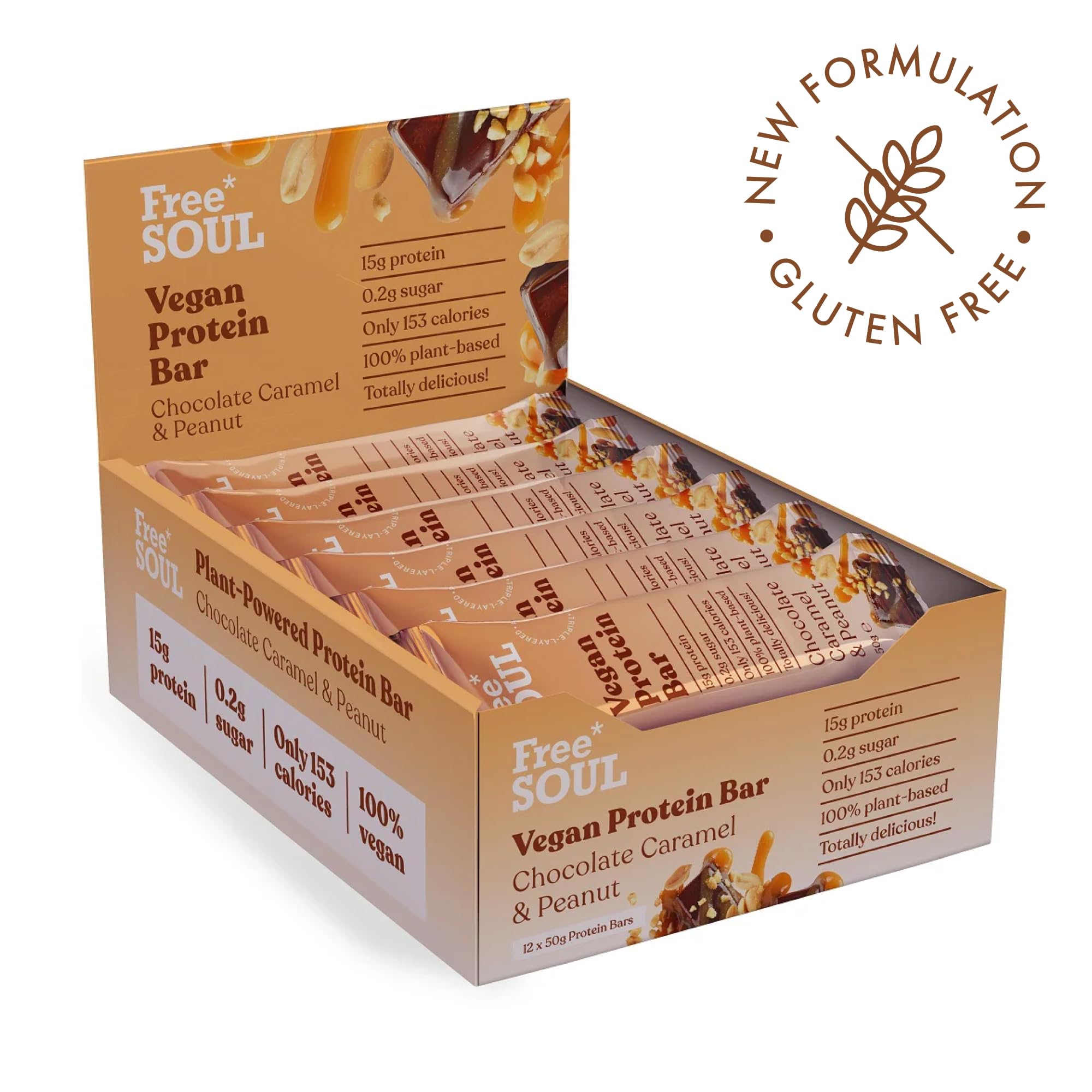 Free Soul Vegan Protein Bars 12 x 50g | Plant Based Chocolate Protein Snack | High Protein, Low Sugar 4