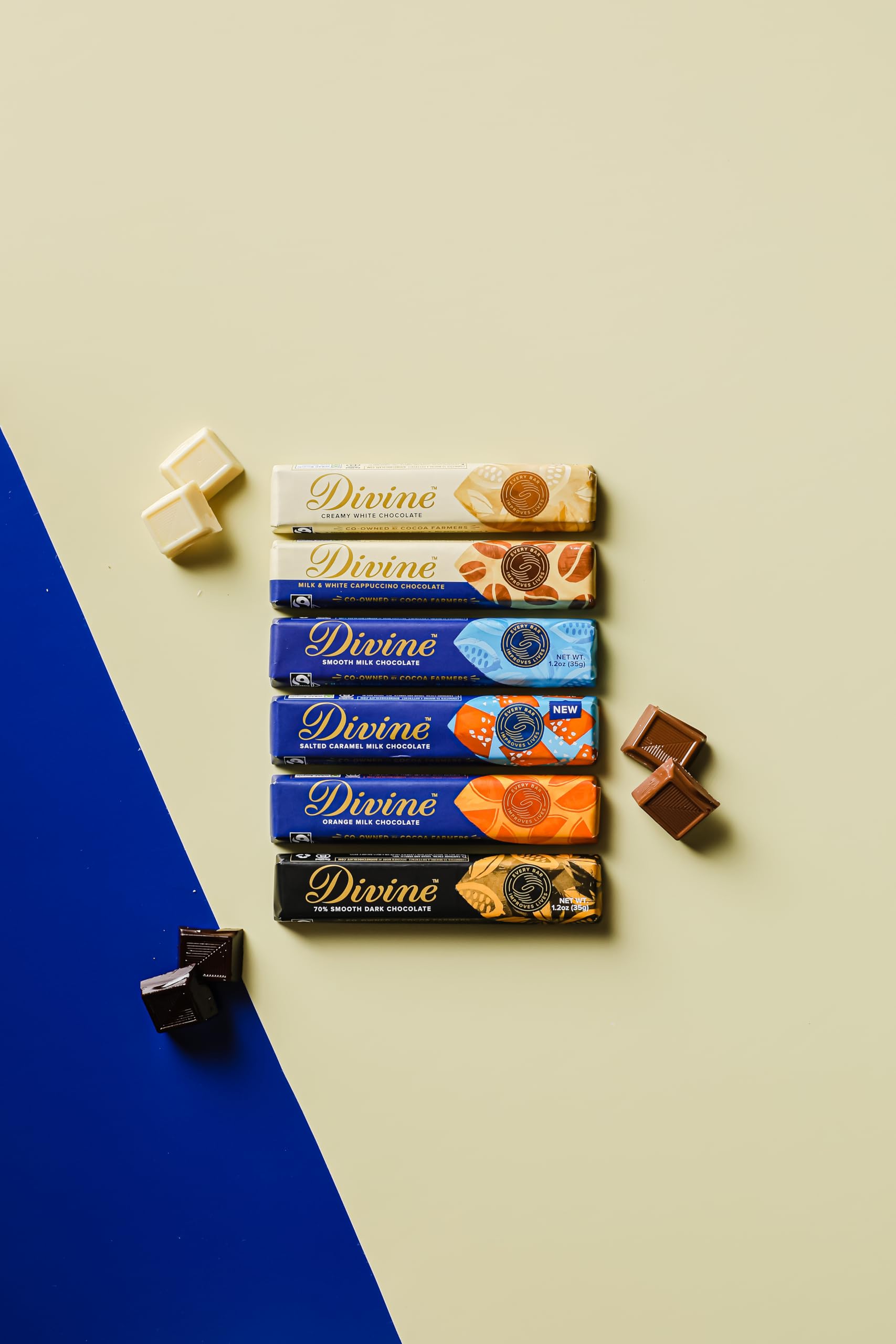 Divine 70% Cocoa Dark Chocolate - 35 g Bars (Pack of 30)