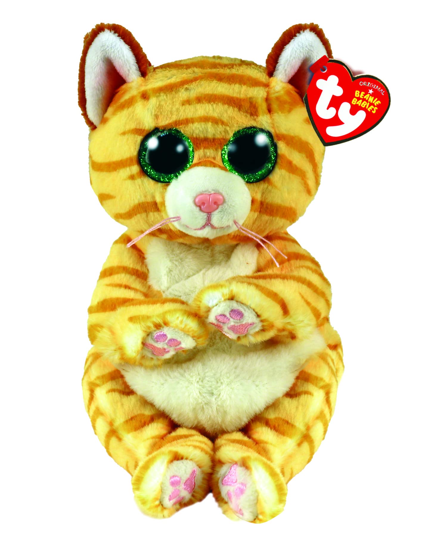 TY Beanie Baby Stripey Cat Mango - 15 CM, Brown | Polyester Stuffed Toy