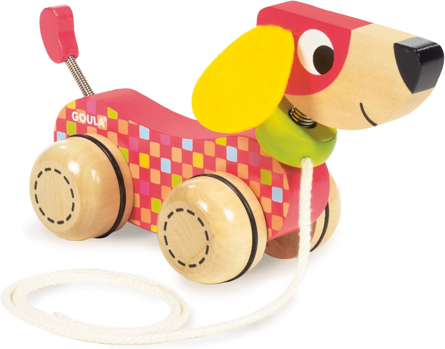 Goula 53459 Wooden Pull-Along Dog Toy - Multicolor for Toddlers 12 Months+ 3