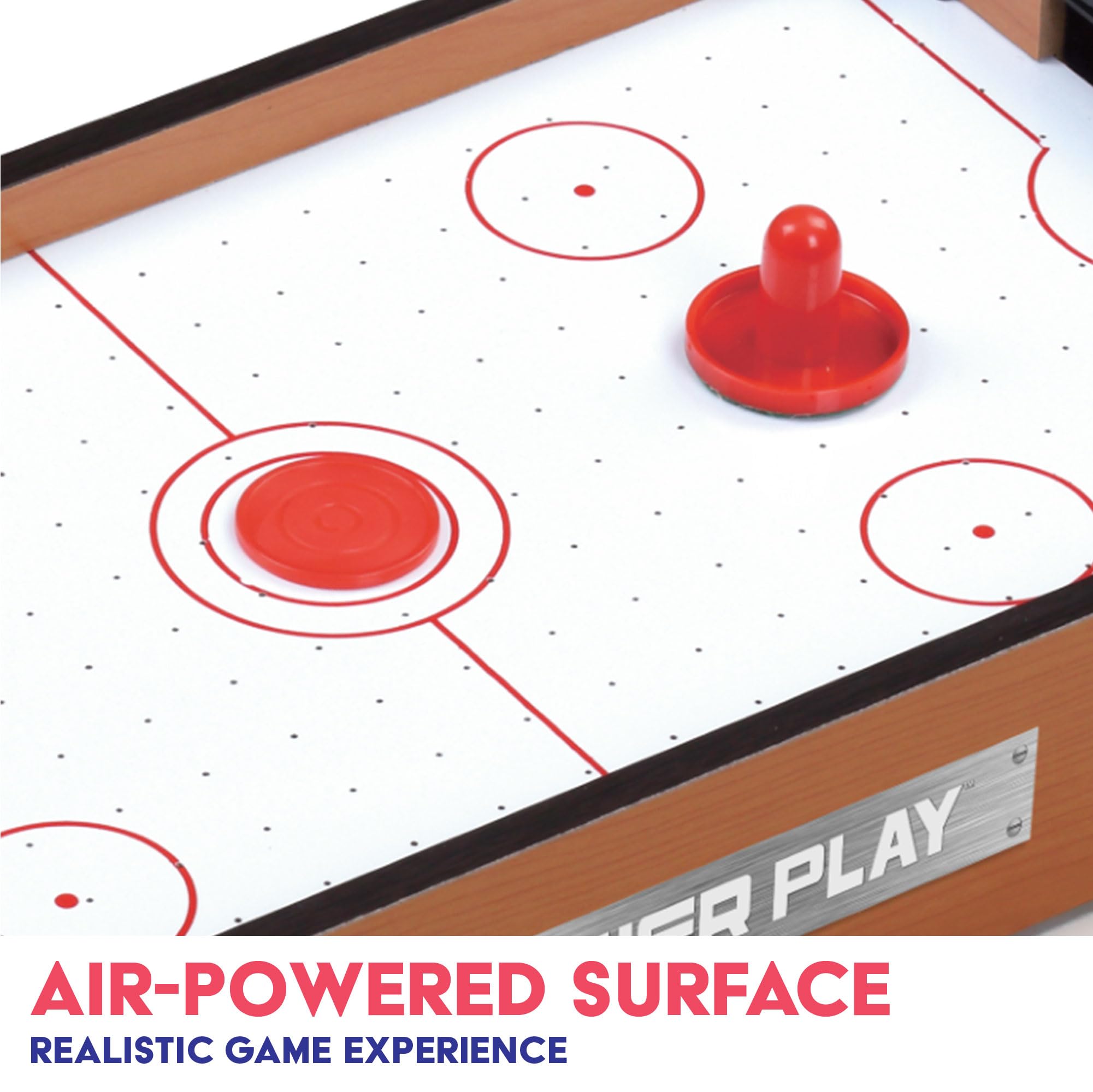 Power Play Air Hockey Table Game - Portable, 2+ Players, Ages 5+ | 16-Inch 5