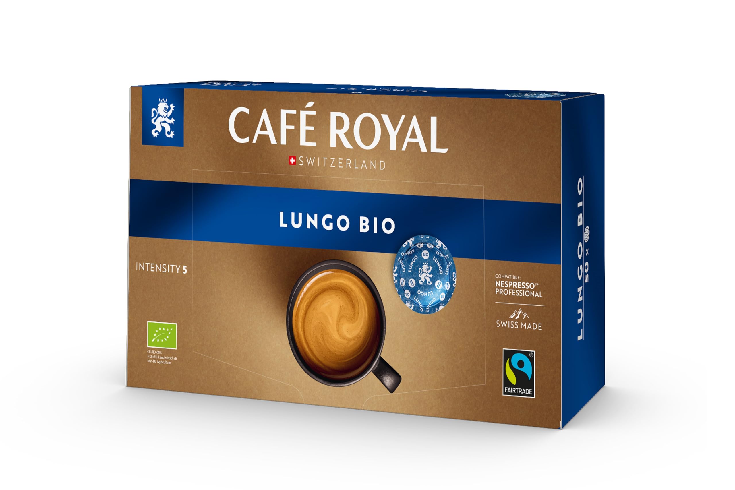 Café Royal Professional Pads, Bio Lungo, 50 Pods for Nespresso Professional Machines