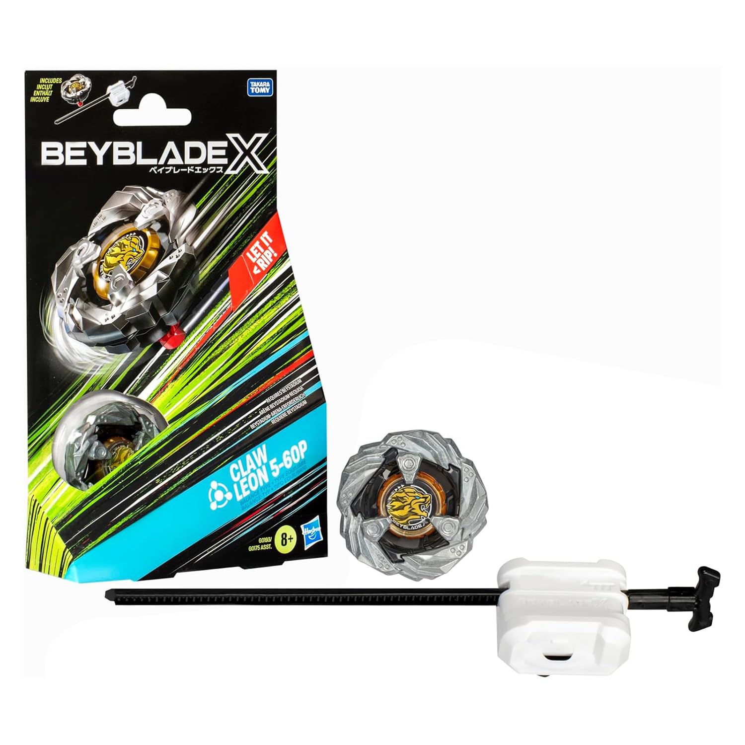 Hasbro Beyblade X Claw Leon 5-60P Starter Pack - Right-Spin Balance Type Top and Launcher