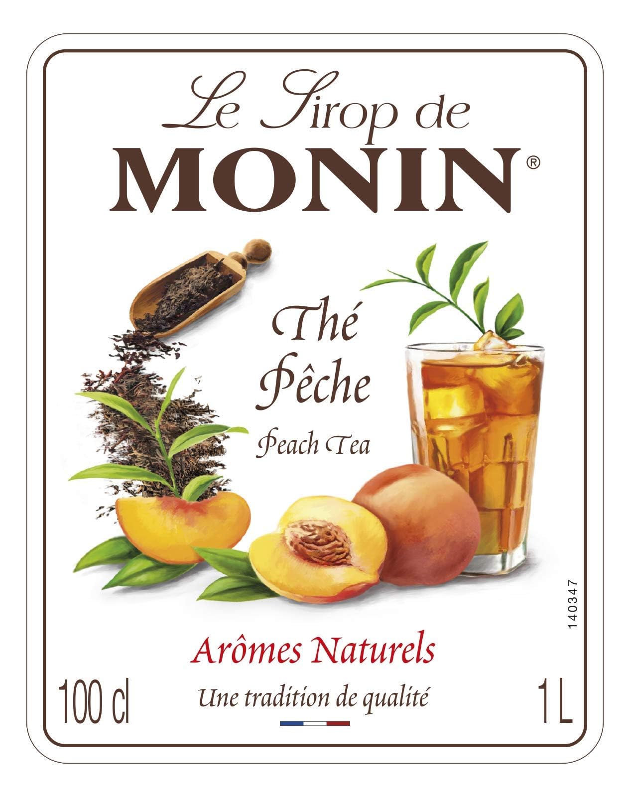 MONIN Premium Peach Tea Concentrate 1L - Vegan, Allergen-Free, Natural Flavours for Iced & Hot Teas 6