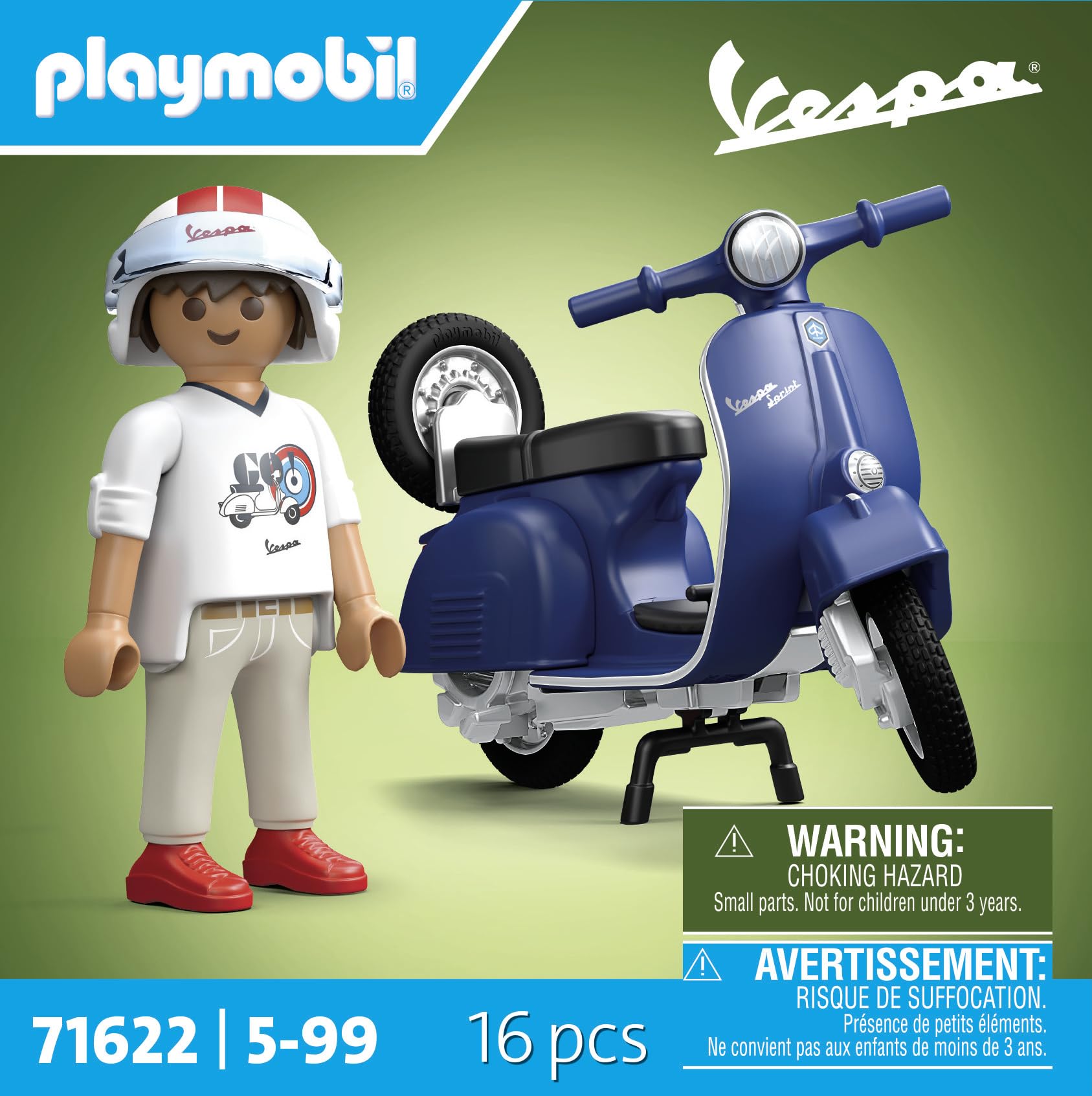 Playmobil 71622 Cars: 1969 Vespa 150 Sprint Veloce Blue - Vehicle Playset for Ages 5+ 4