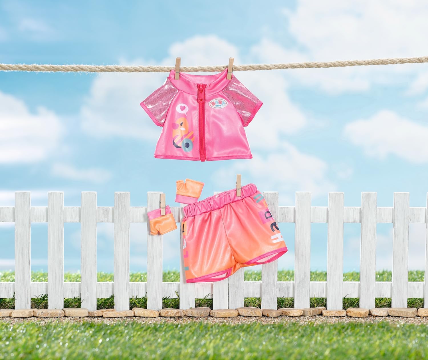 BABY born Bike Outfit 835876 - Sporty Bike Outfit with Gloves and Sunglasses for Dolls 7