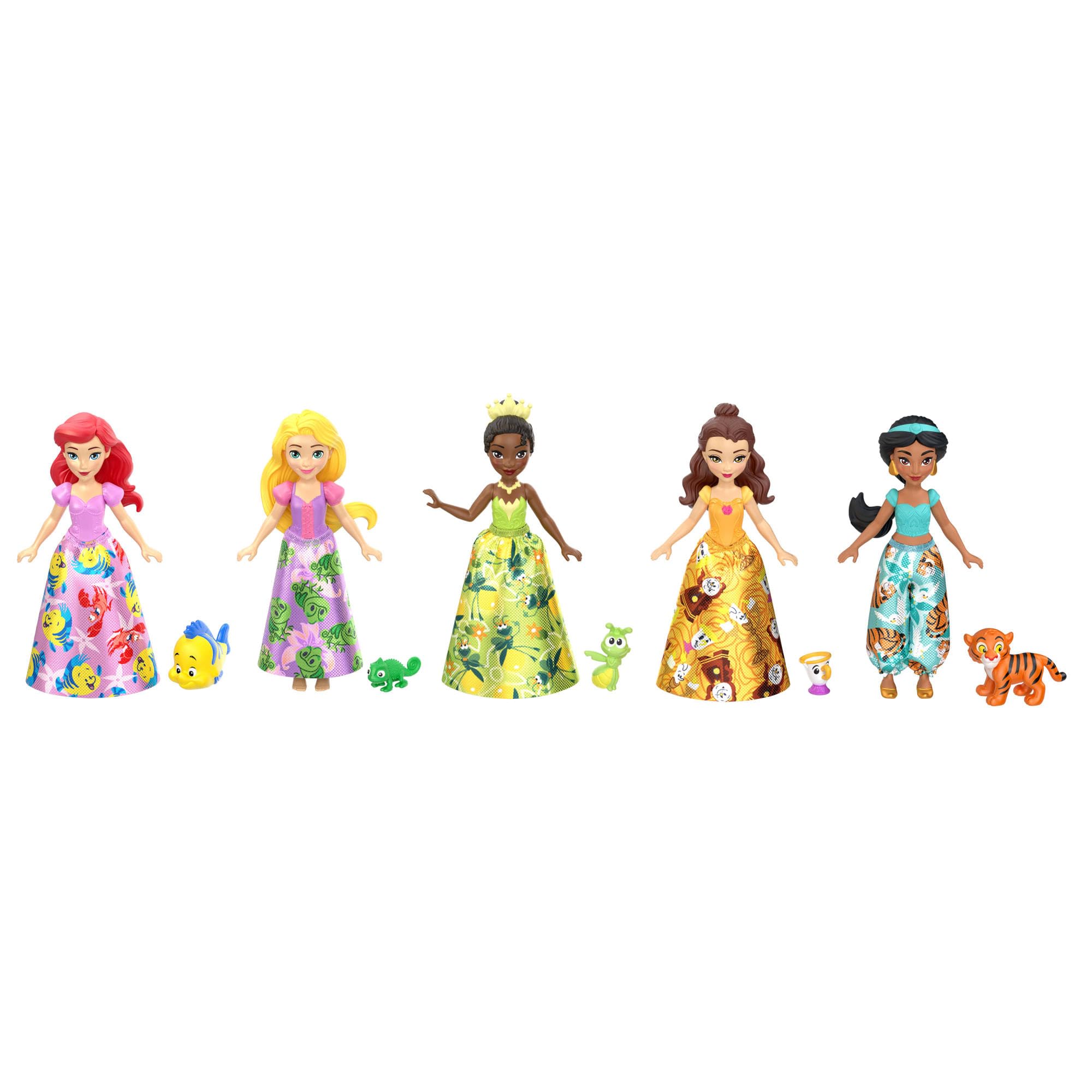 Mattel Disney Princess & Friends 5-Pack Doll Playset with Pposable Figures and Removable Skirts, JBL33 6