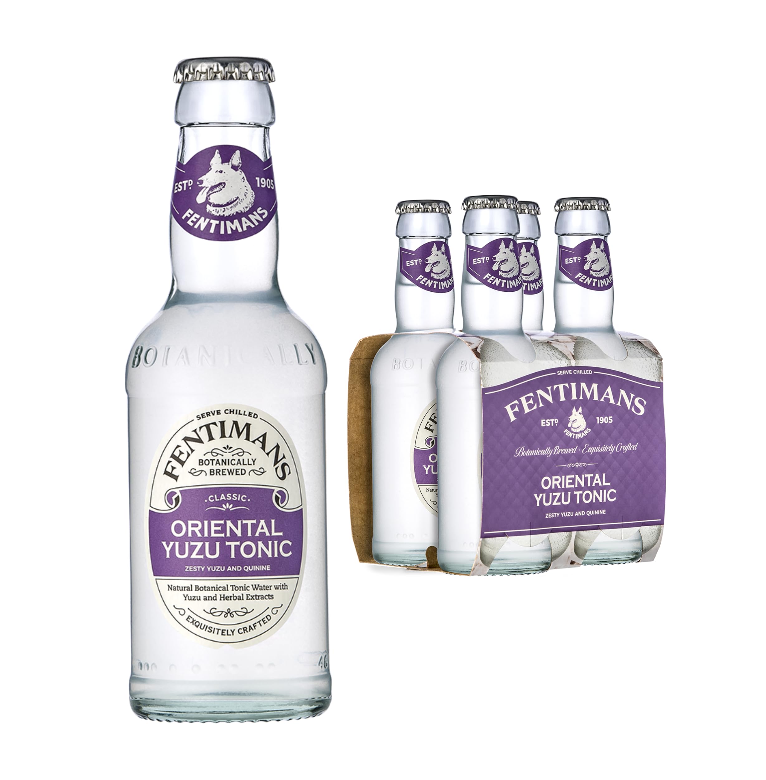 Fentimans Oriental Yuzu Tonic Water - Botanically Brewed, 4 x 200ml Pack 1
