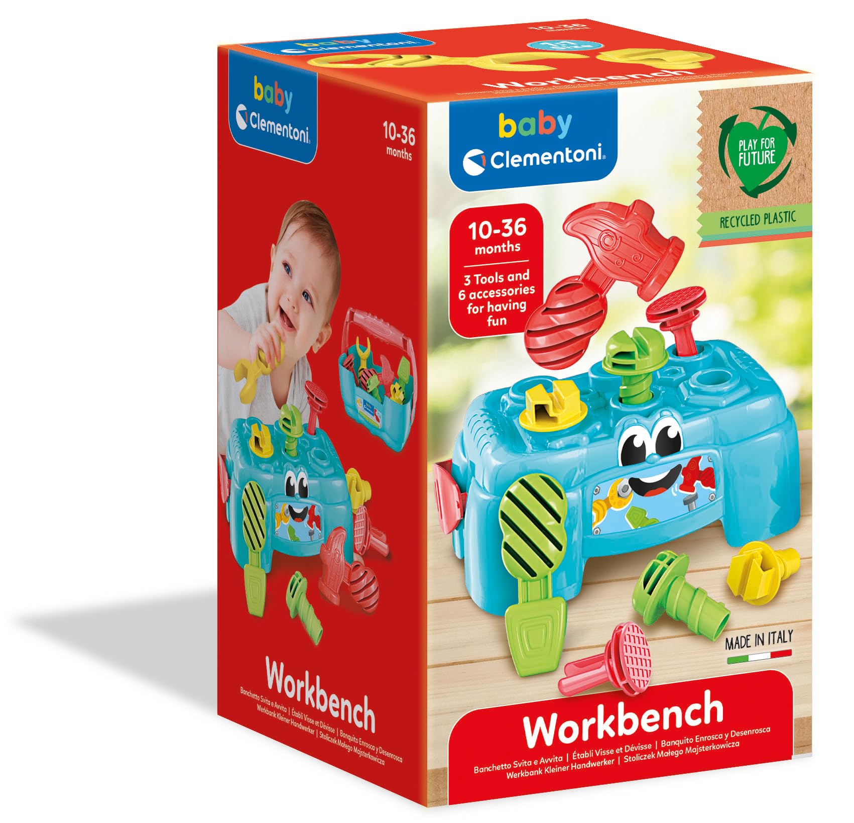 Clementoni Baby Work Bench - Educational Tool Playset for Toddlers 24M+ 11