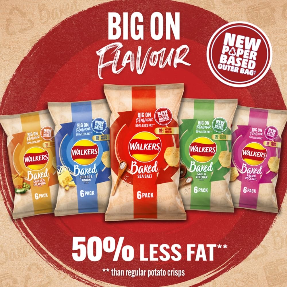 Walkers Baked Snacks Sea Salt 6 x 22g 3