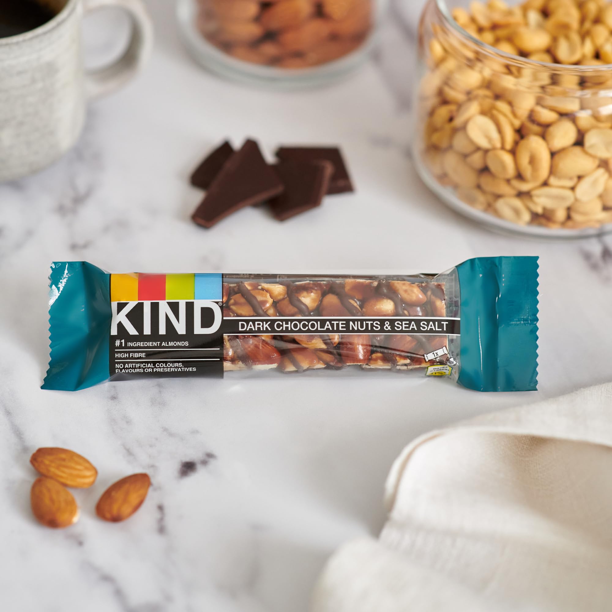 KIND - Dark Chocolate Nuts & Sea Salt Gluten Free Snack Bars, High Fibre, No Artificial Ingredients, 12 x 40g 3