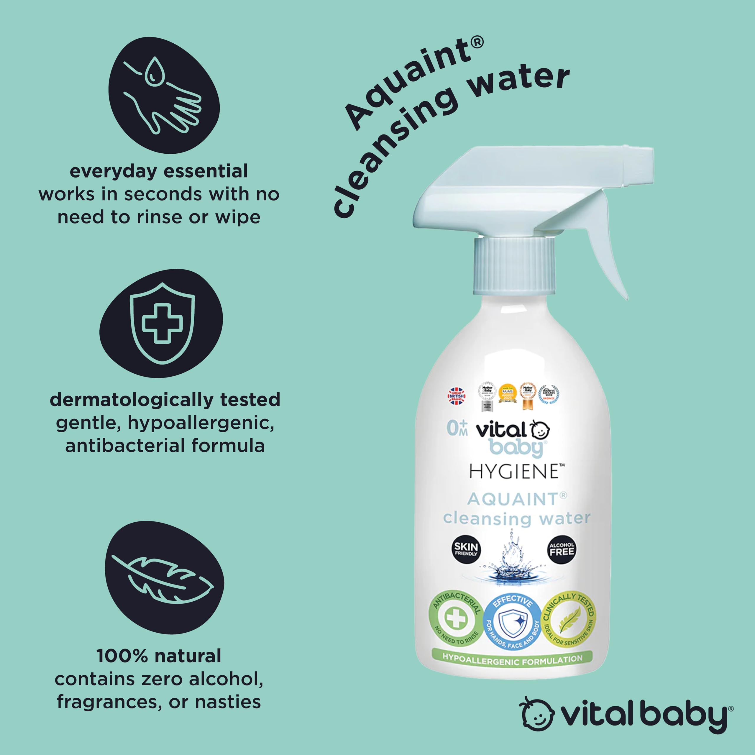 Vital Baby - Aquaint Cleansing Water (500ml) 4
