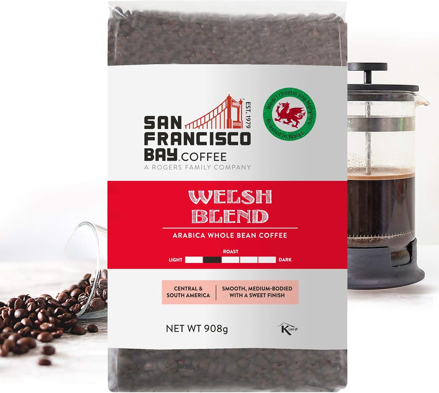 San Francisco Bay Coffee Welsh Blend, Whole Bean, 908g