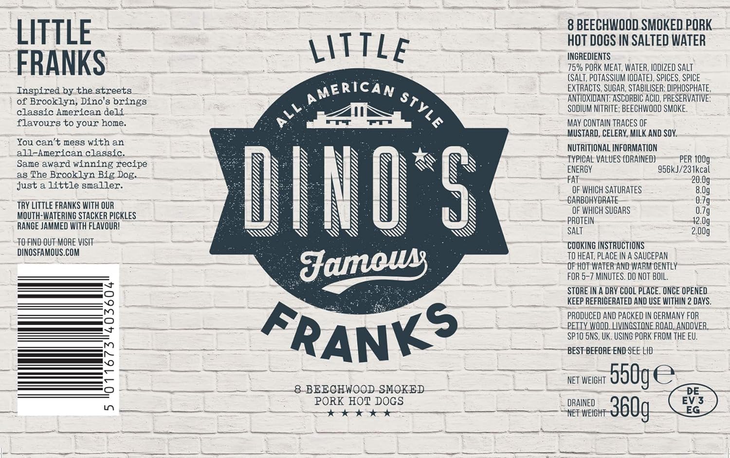 Dino's Famous - All American Style Little Franks 8 Beechwood Smoked Pork 7