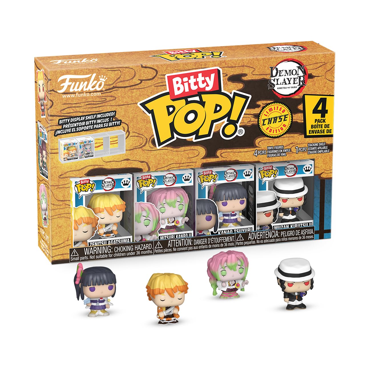 Funko Bitty POP! 4 Pack: Demon Slayer - Zenitsu Agatsuma, Mitsuri Kanroji, 8