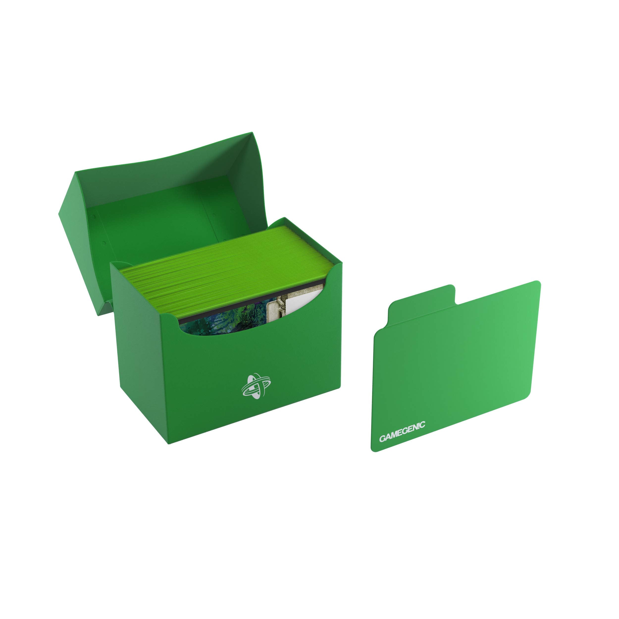 Gamegenic 80-Card Side Holder - Sideloading Deck Box with Cobra Neck, Green 5