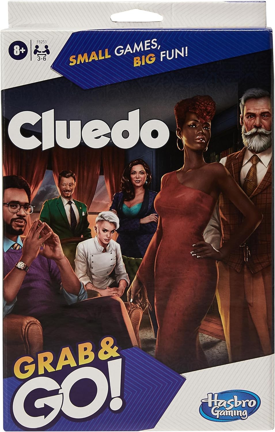Hasbro Cluedo Grab and Go Game, Portable Travel Board Game for 3-6 Players