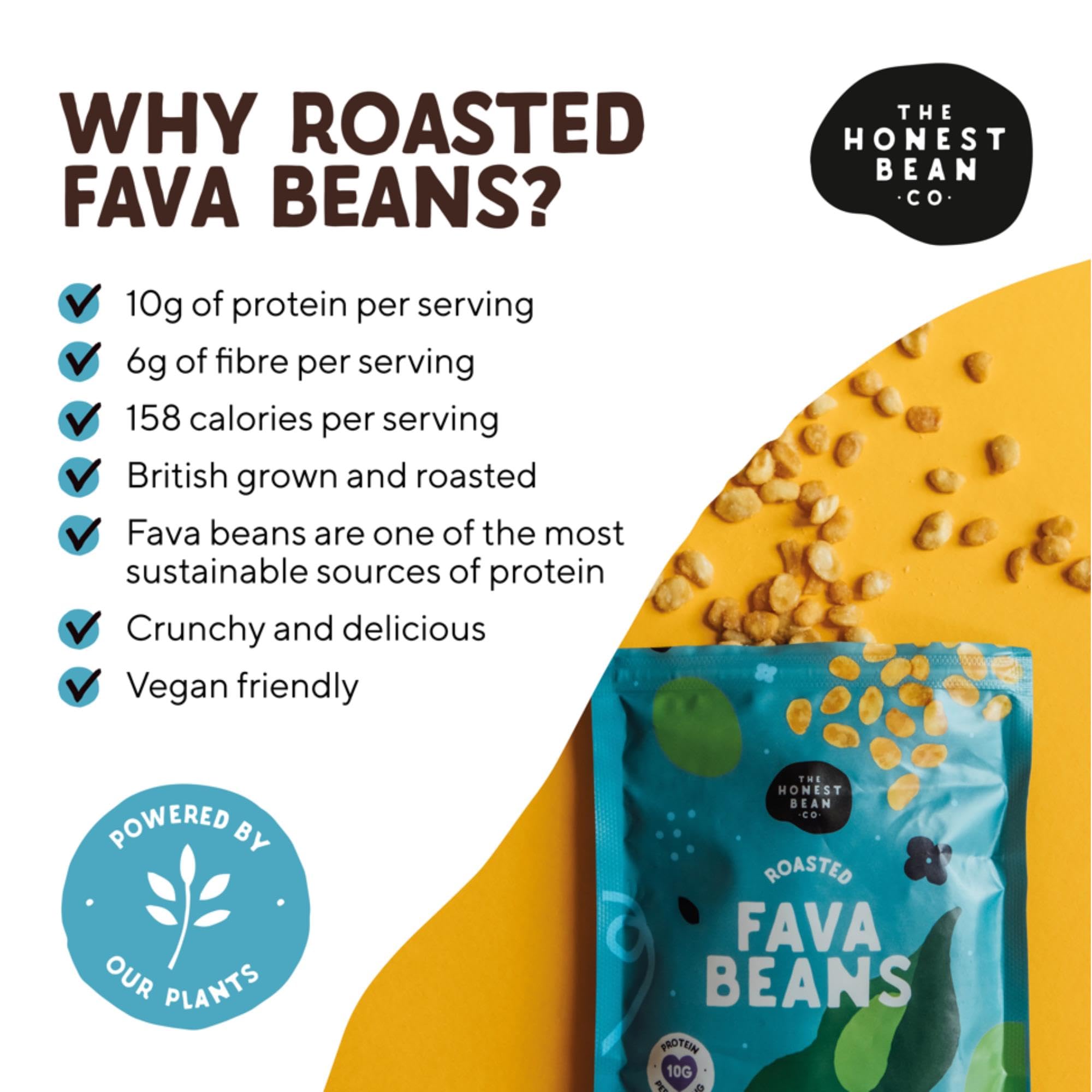 The Honest Bean Co Roasted Fava Beans Sea Salt & Cider Vinegar 120g 4