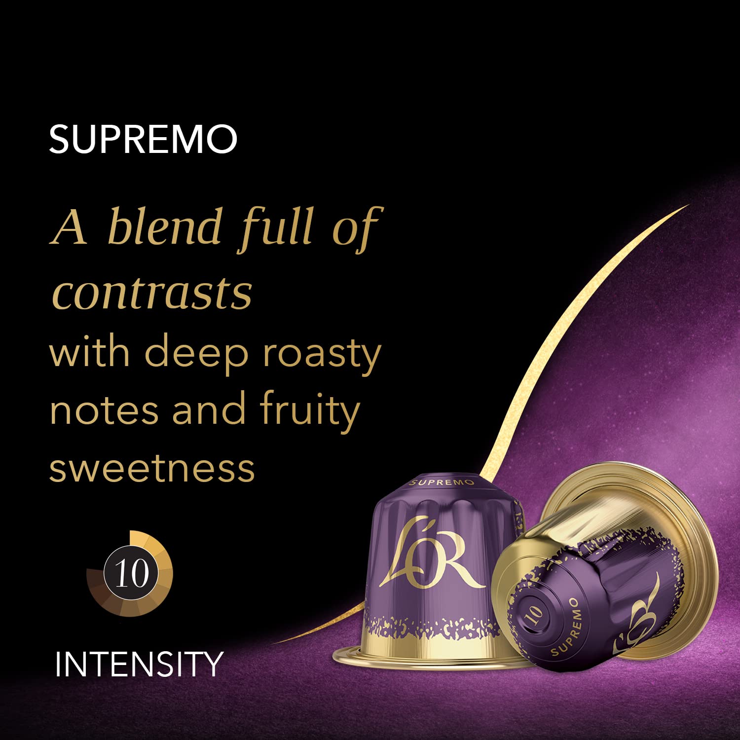 L'Or Espresso Supremo Coffee Pods - Intensity 10 Espresso | 40 Recyclable Capsules