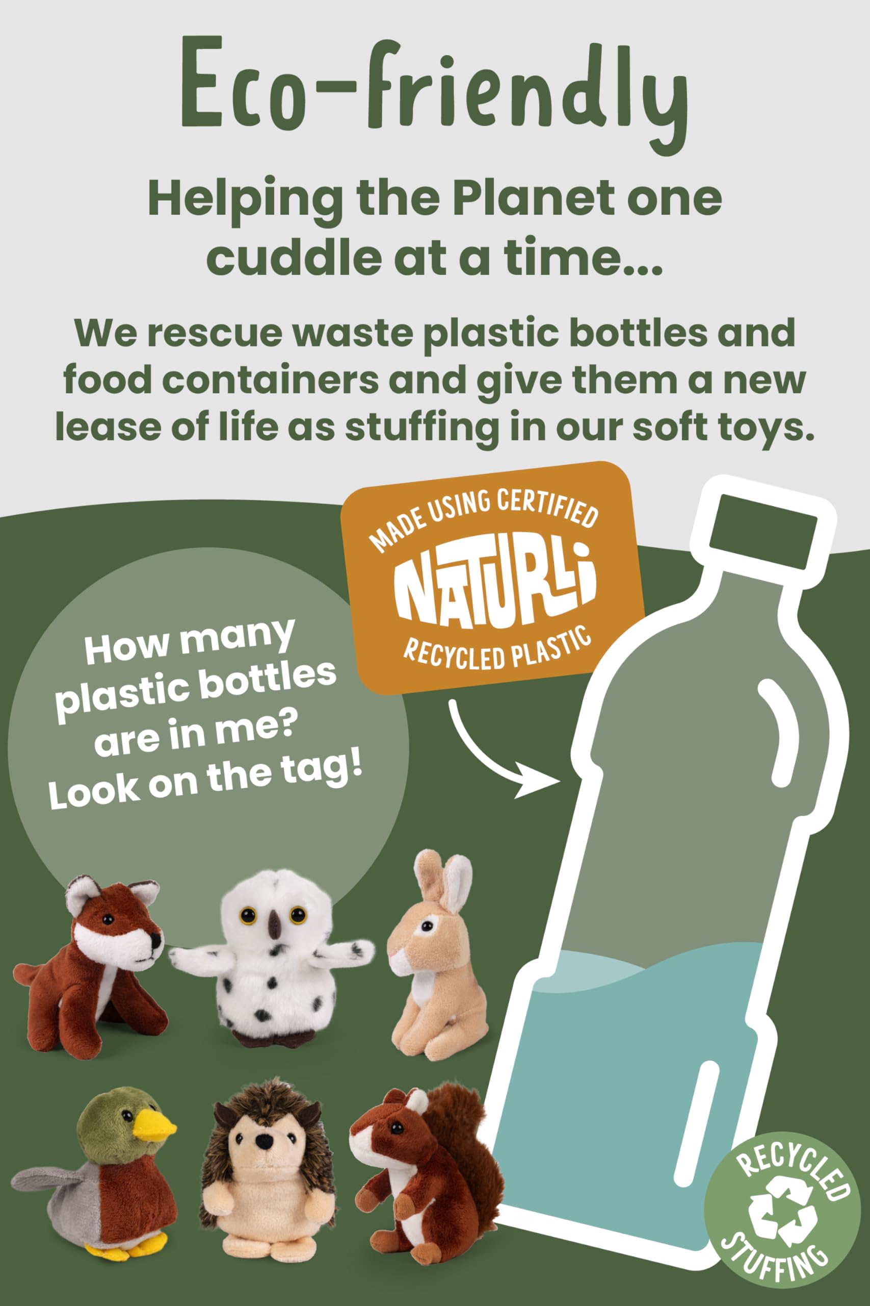 Living Nature Wildlife Buddies - 6 x Realistic Mini Woodland Plush Toys for Kids & Collectors 3