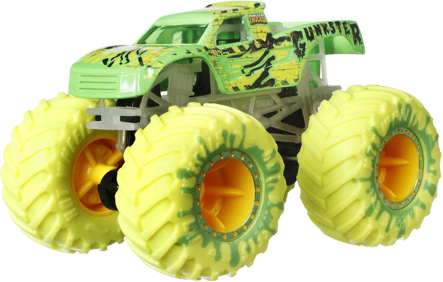 Hot Wheels Monster Trucks Glow in the Dark Bundle - 10-Piece Set with 5 Monster Trucks and 5 Die-Cast Cars 5