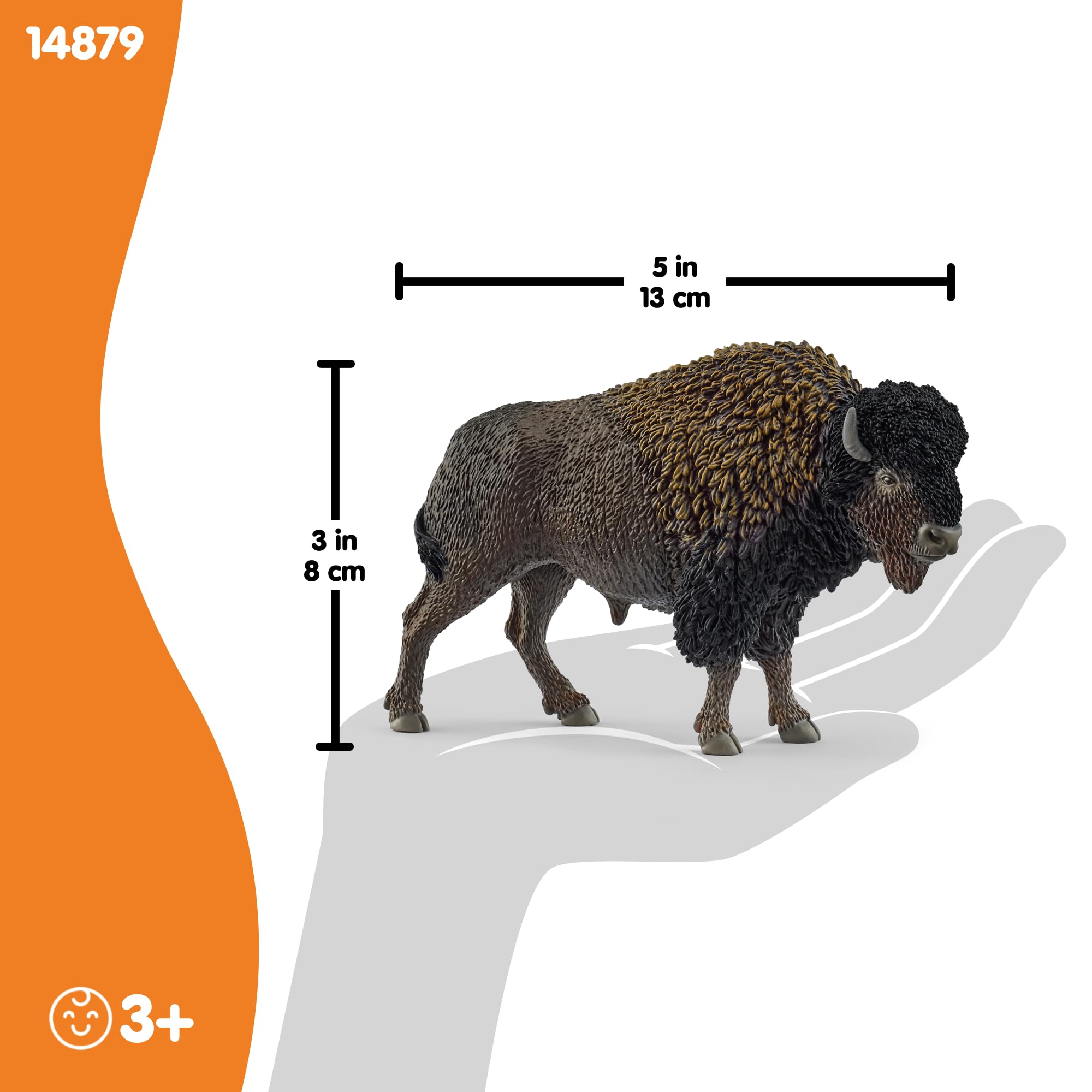Schleich Wild Life North American Bison Figurine - Realistic Animal Play Figure for Kids 3+