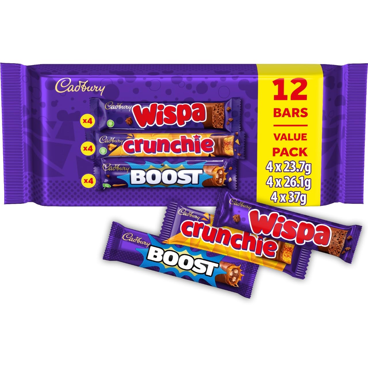 Cadbury Chocolate Bars Value Pack (12 Bars: Boost, Crunchie, Wispa) 6
