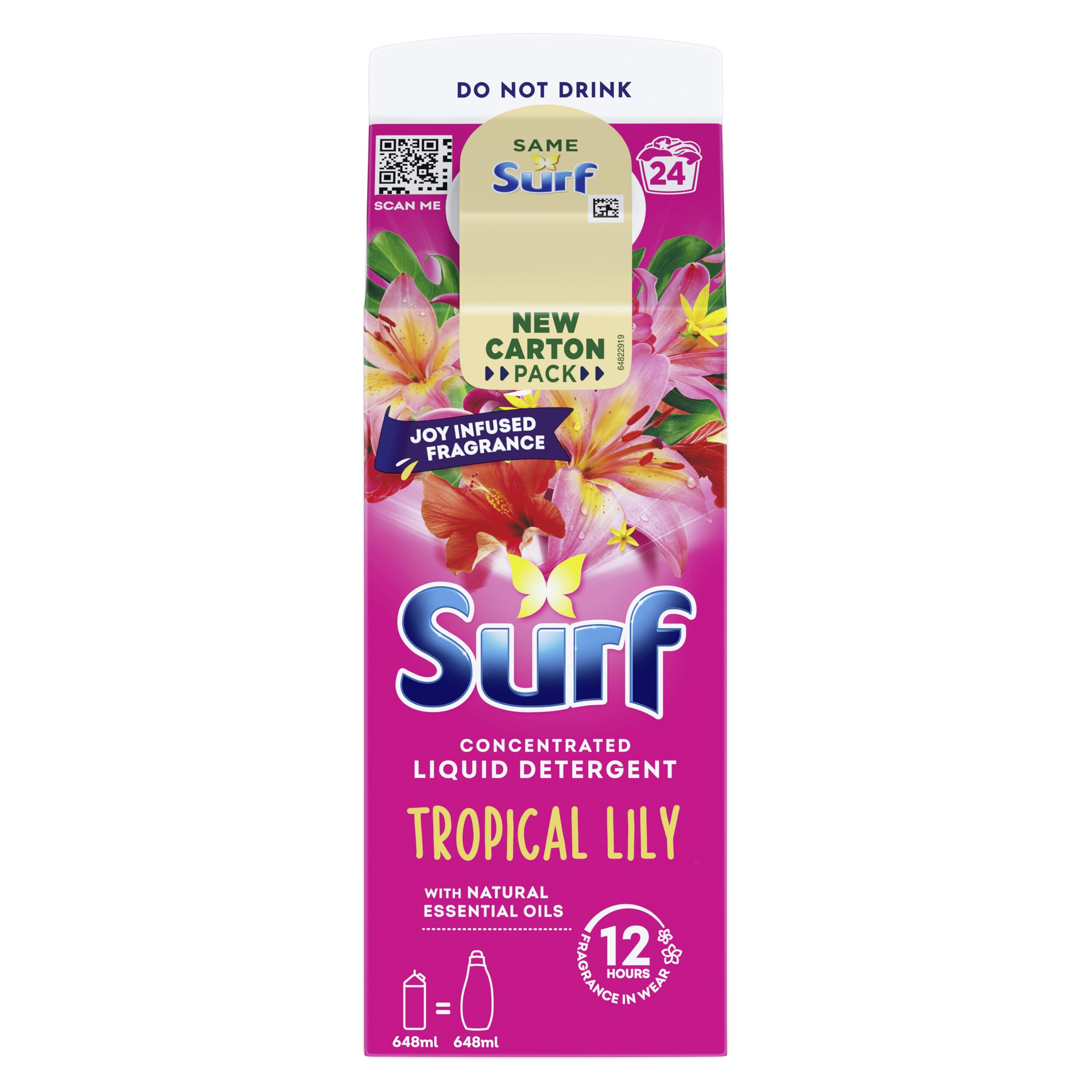 Surf Tropical Lily Laundry Washing Liquid Detergent (648 ml) 7