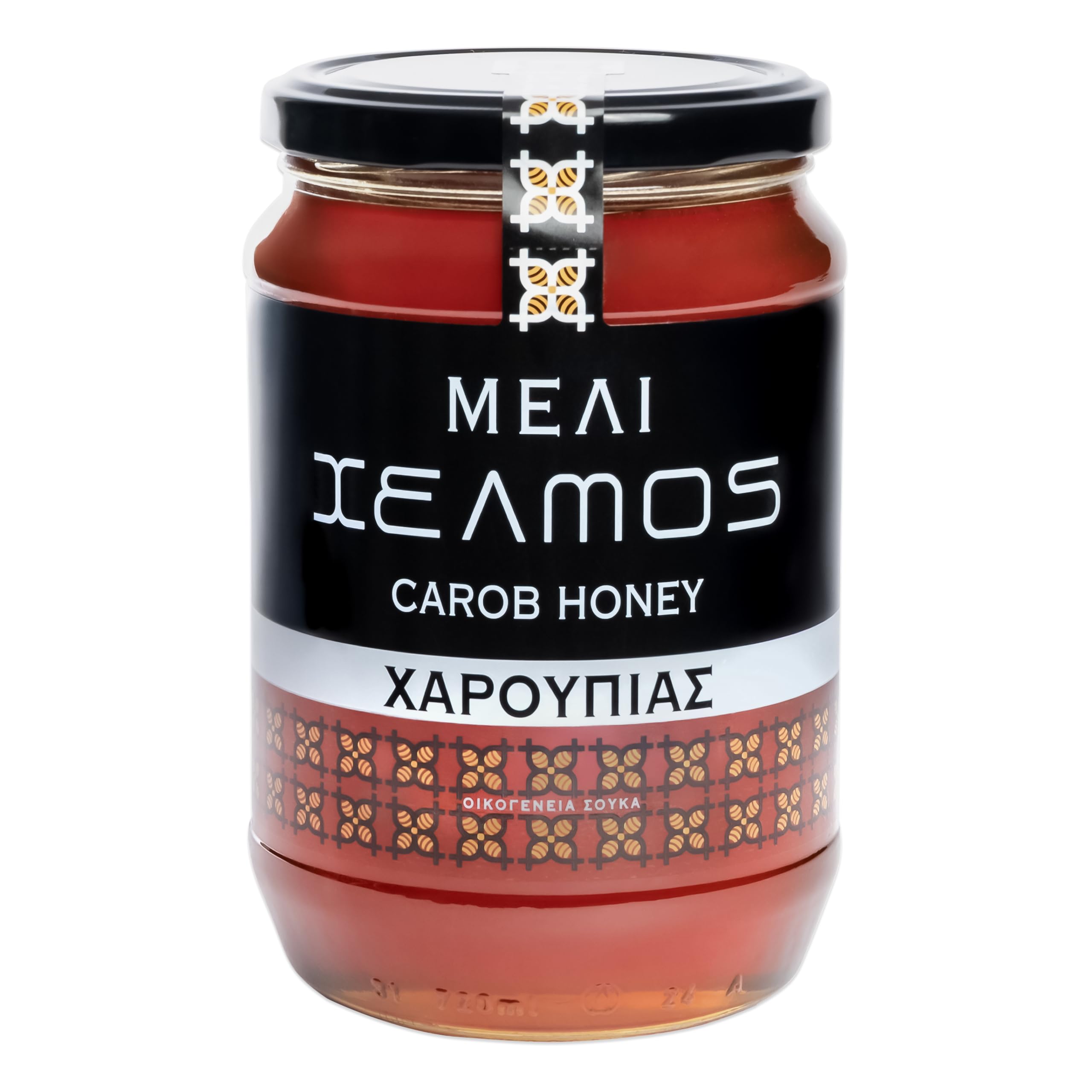 Helmos Greek Carob Honey - 950g | Raw & Unpasteurized | Intense Taste & Aroma