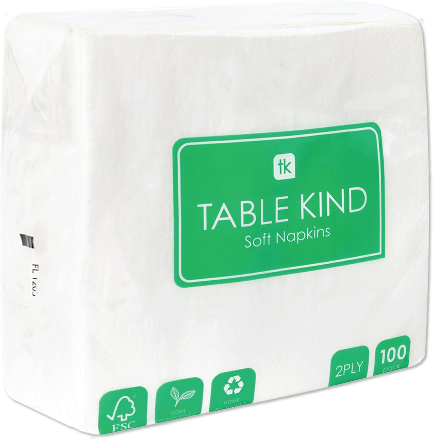 Talking Tables Table Kind 100 Pack Soft White Napkins 2-Ply 33cm