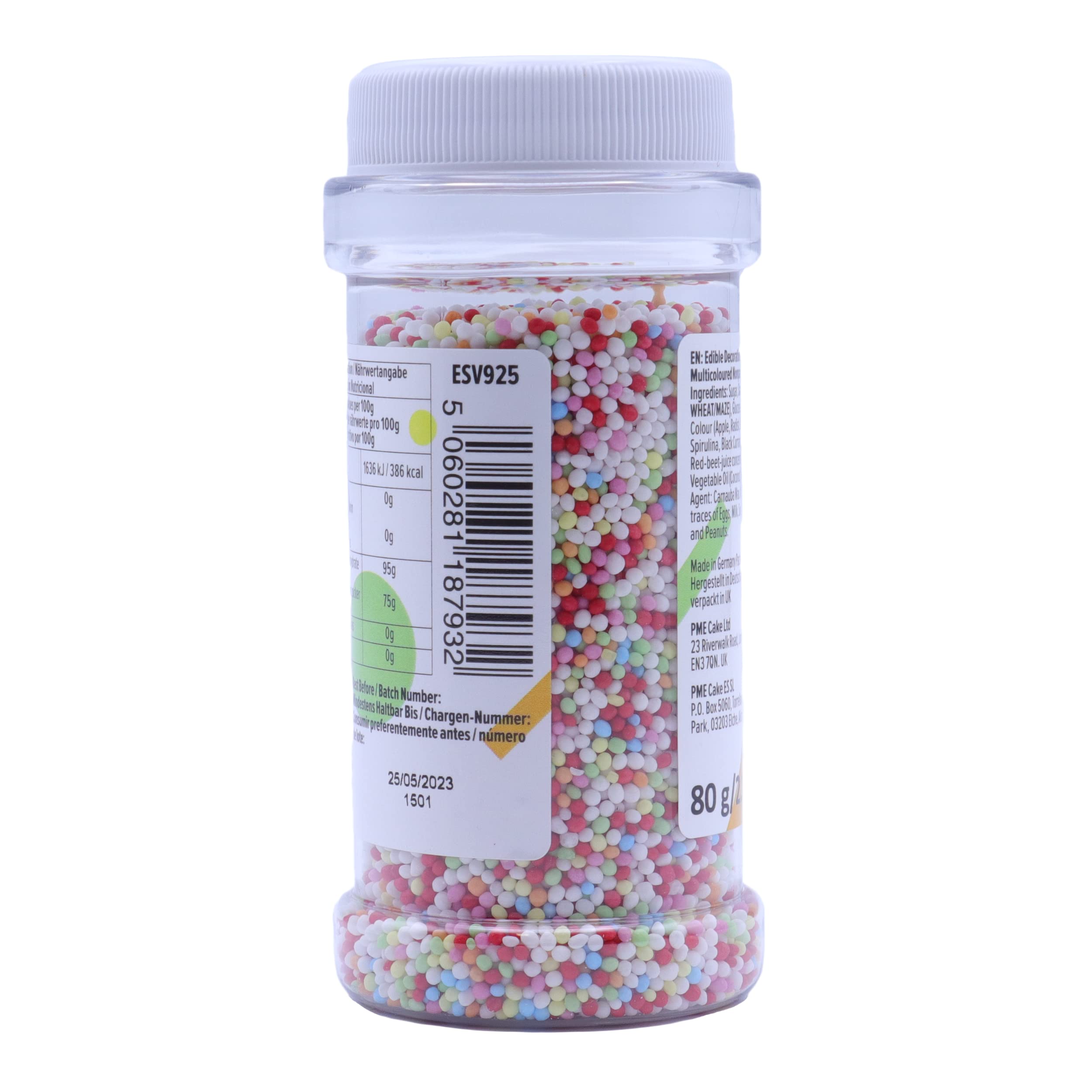PME Multi Coloured Nonpareils 80 g - Cake Decorating Sprinkles 5