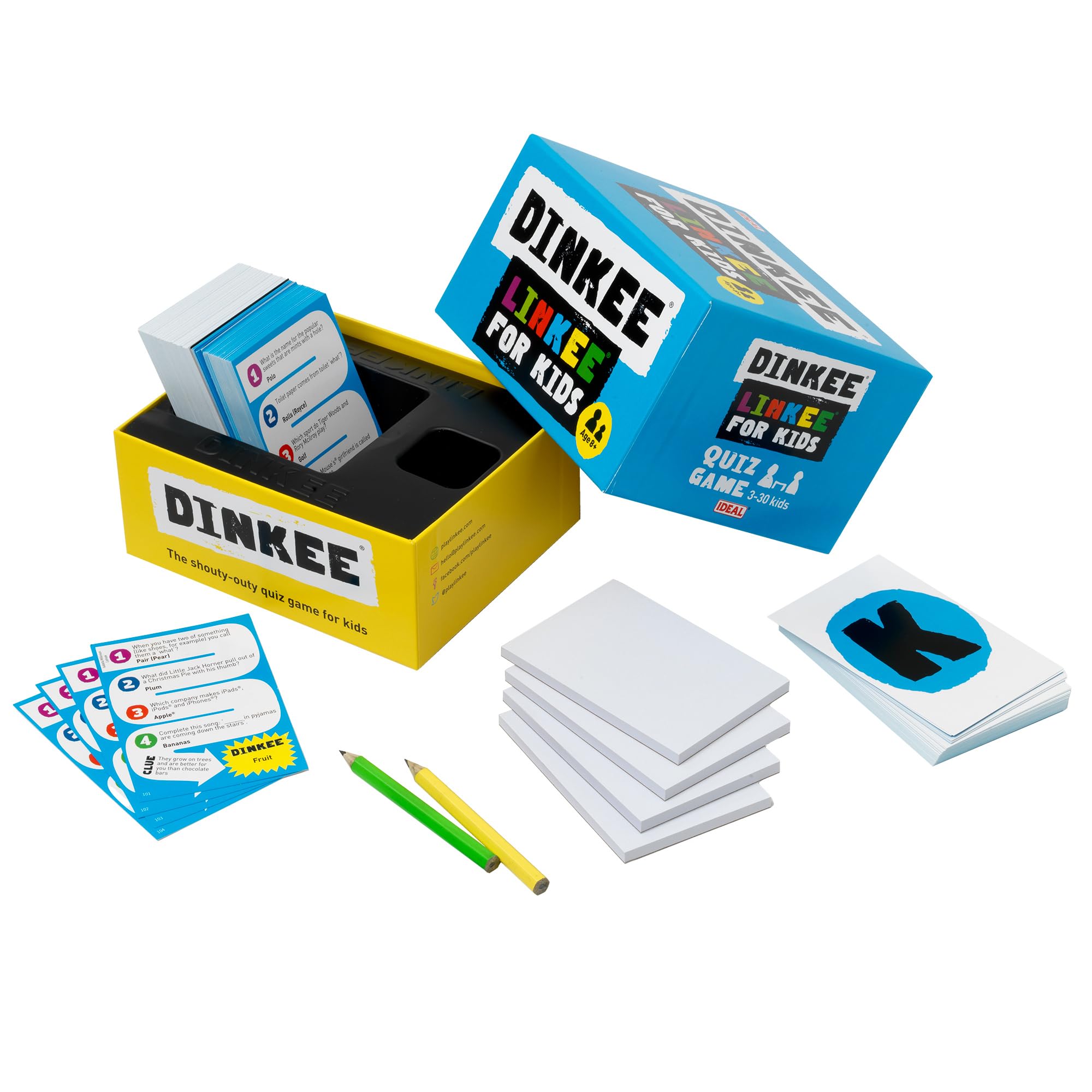IDEAL Dinkee Linkee Trivia Game for Kids - Card Game for 3-30 Players, Ages 8+ 6