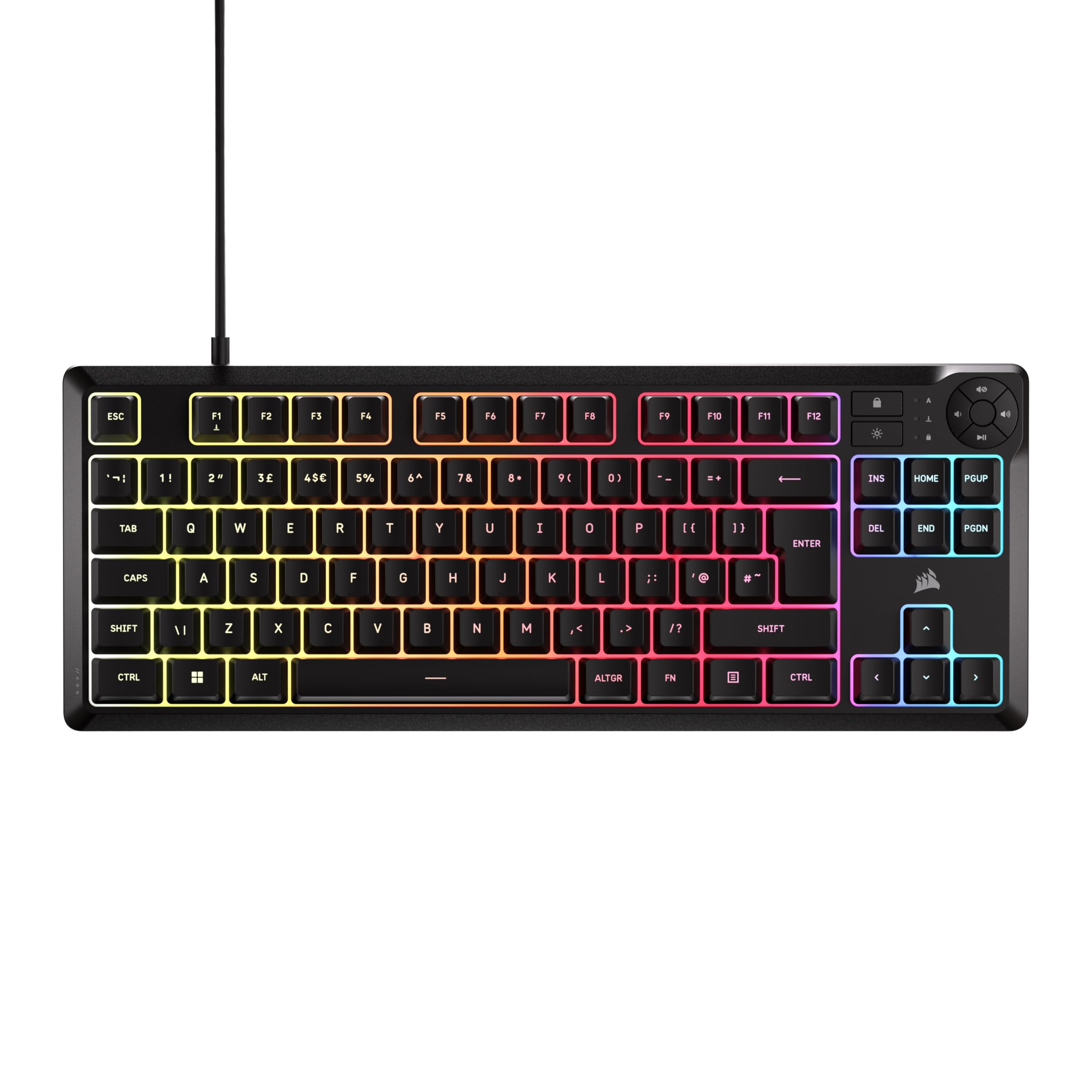 Corsair K55 CORE TKL RGB Gaming Keyboard - Tenkeyless, 8-Zone RGB, Spill Resistant 1