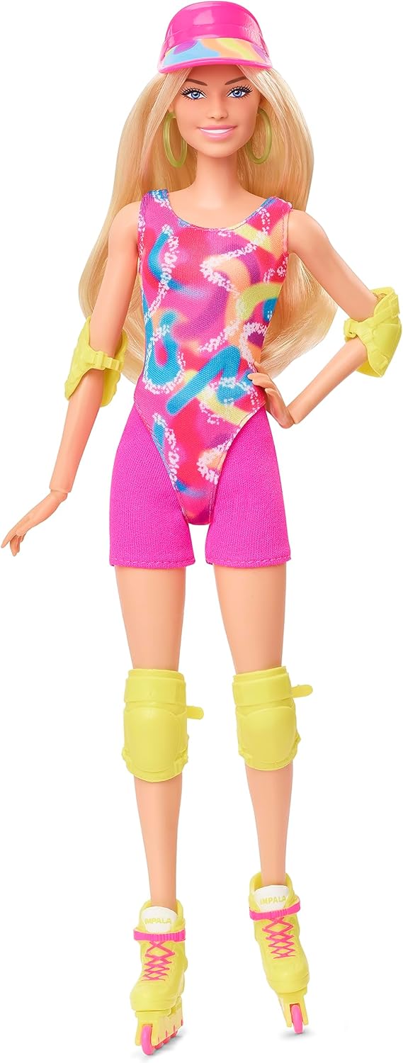 Barbie THE MOVIE Margot Robbie Skate Look Doll - Neon Pink Inline Skating Outfit