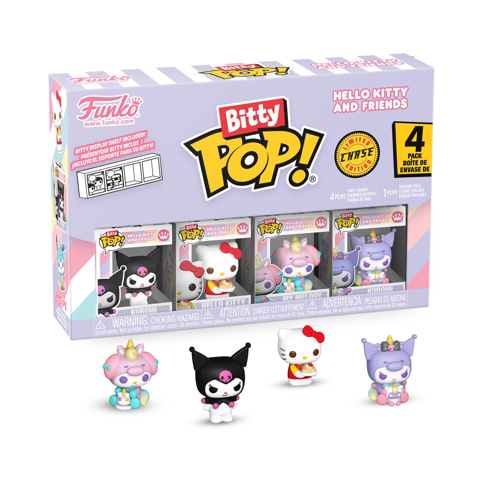 Funko Bitty Pop! Sanrio Kuromi 4-Pack with Mystery Mini Figure Vinyl Collectible