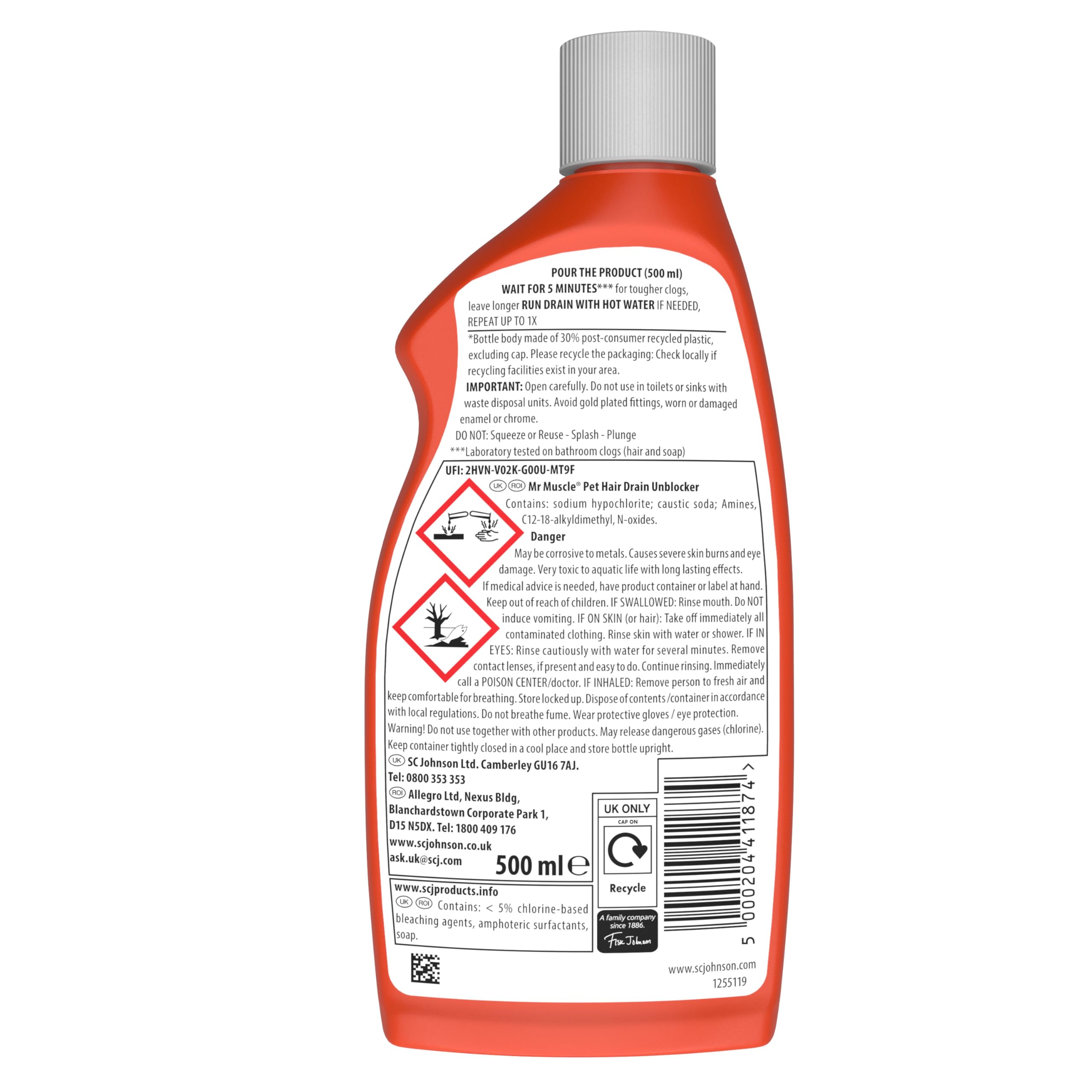 Mr Muscle - Pet Hair Drain Unblocker Gel 6