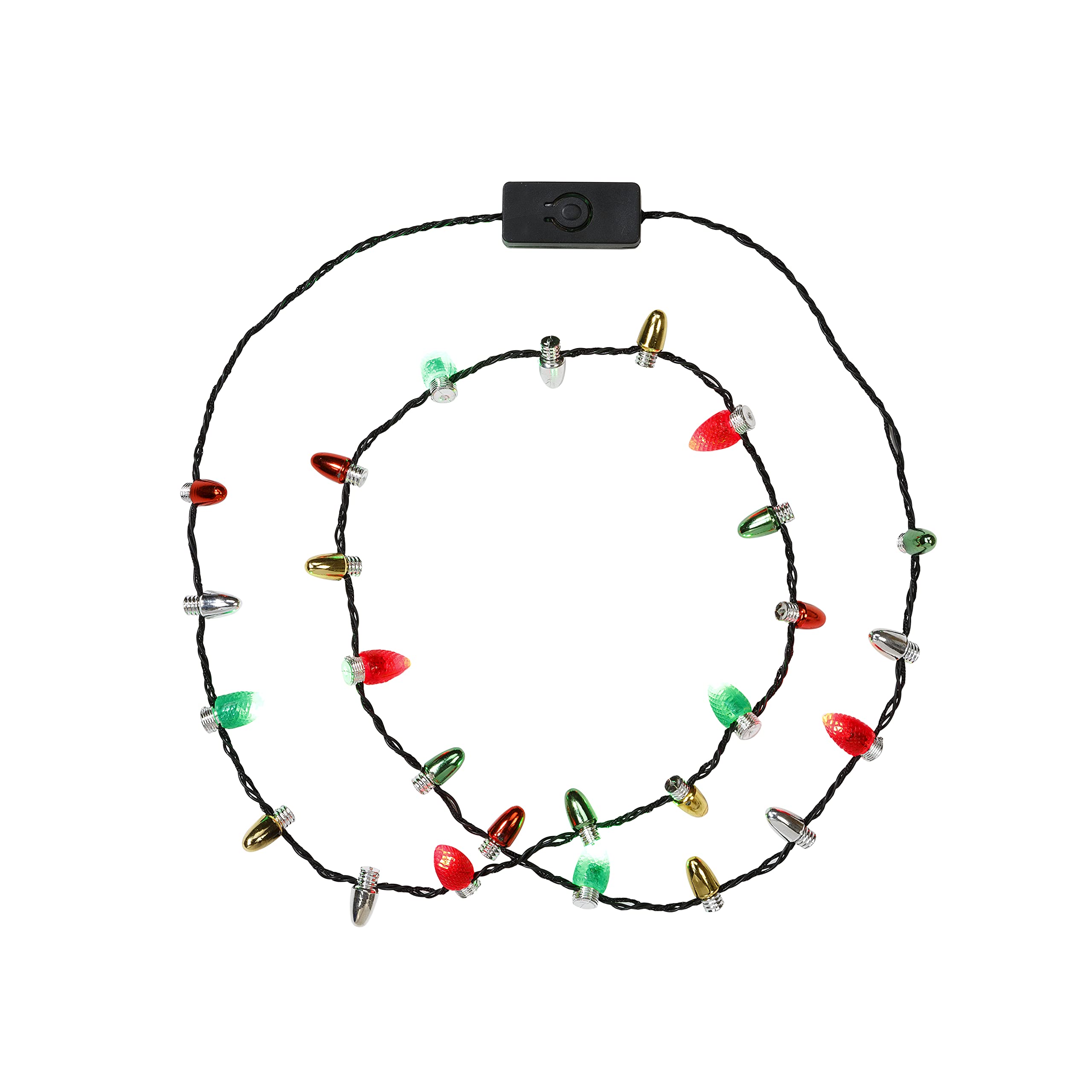 Talking Tables Christmas Light Up Necklace - Multi-Color Holiday Party Accessory, 22cm 6