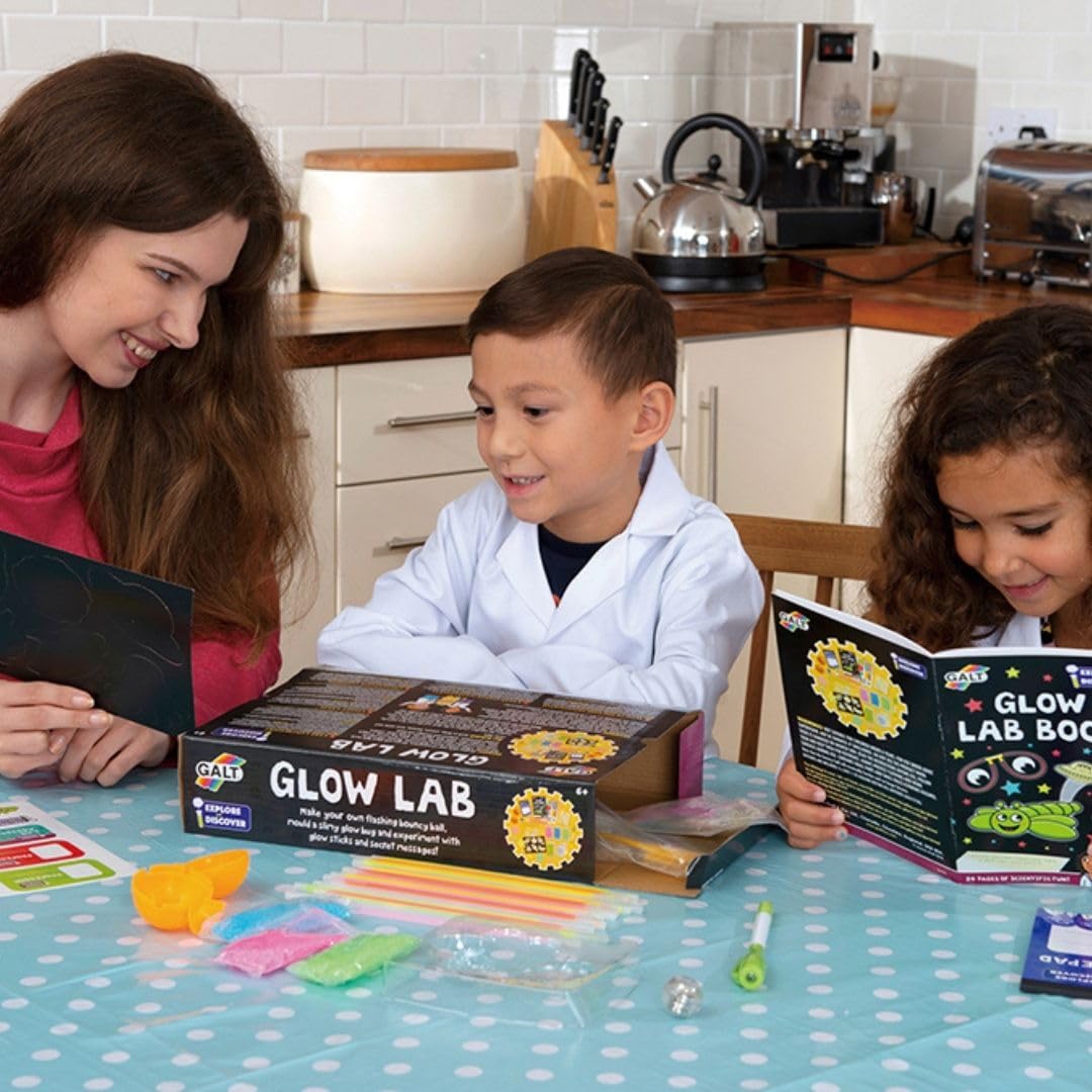 Galt Glow Lab - STEM Science Craft Kit with Glow Slime, Bouncy Balls & UV Light - Ages 6+ 6