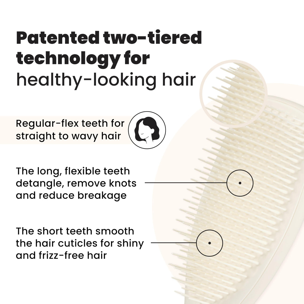 Tangle Teezer Ultimate Detangler Hairbrush - Detangle, Anti-Breakage, Smoothing | Porcelain Cream | Unisex Adult