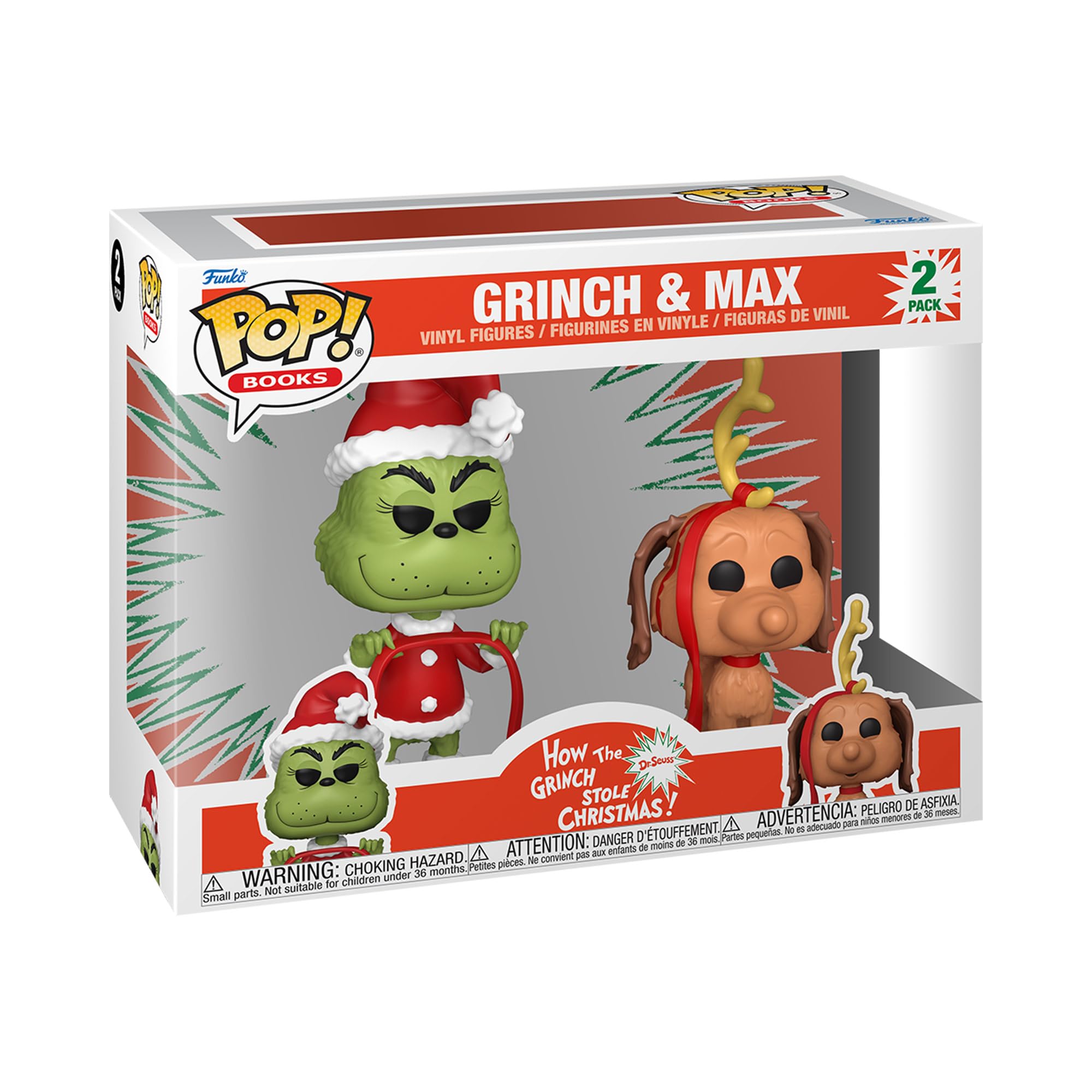 Funko Pop! Books How the Grinch Stole Christmas - The Grinch with Max Vinyl Figure 2-Pack (72505) 3