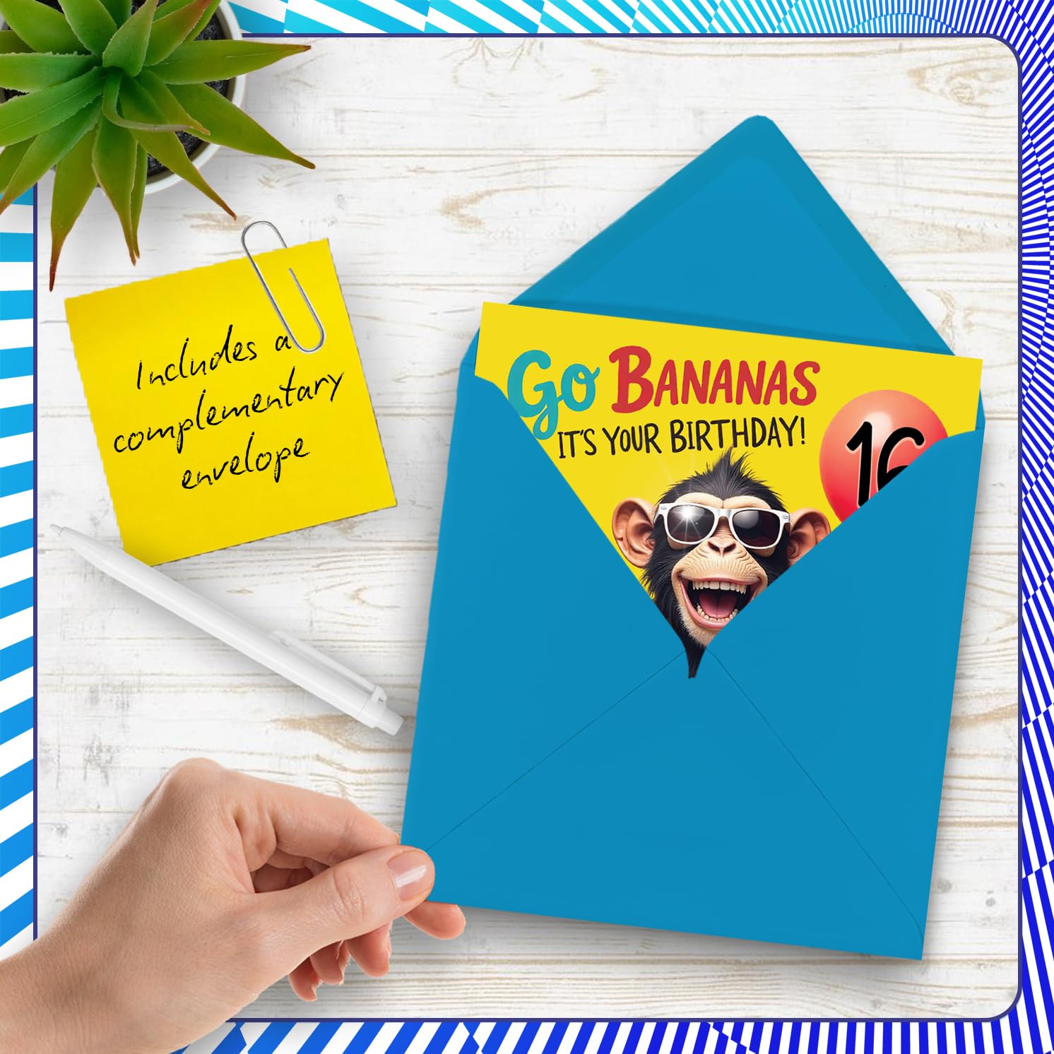 Stuff4 16th Birthday Card for Girls & Boys - Monkey Go Bananas Design | 145mm Square 5